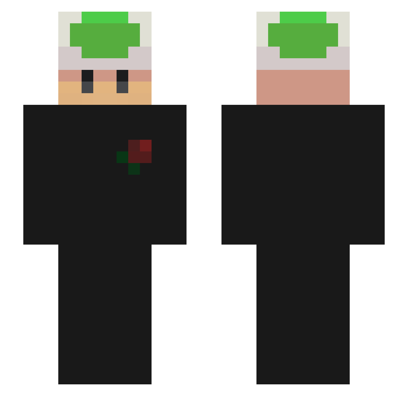 qt1w Minecraft skin, front and back view