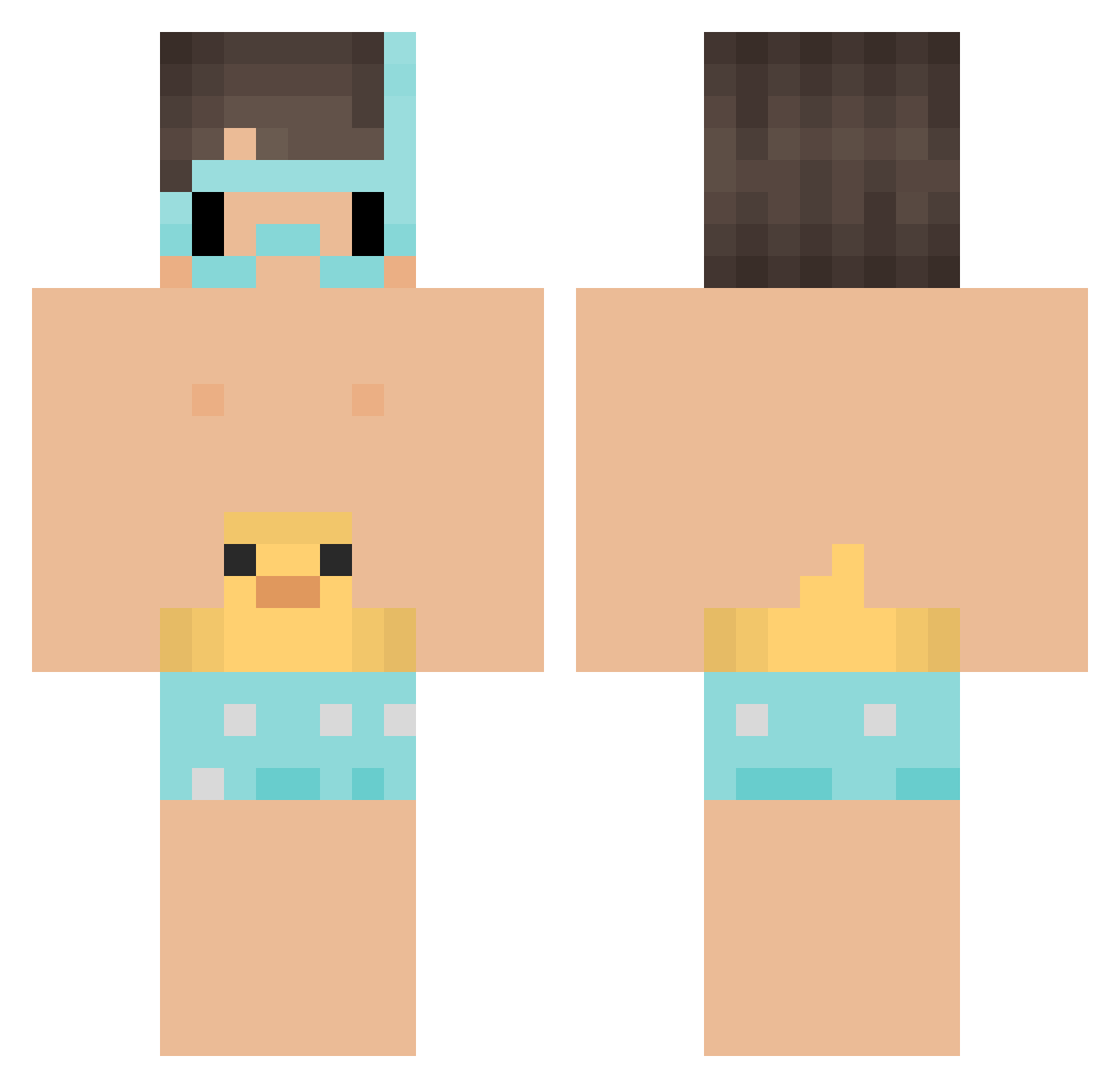 Botswana Minecraft skin, front and back view