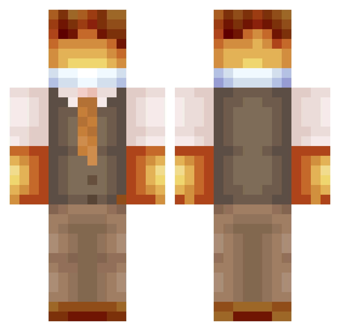 FlanForever Minecraft skin, front and back view