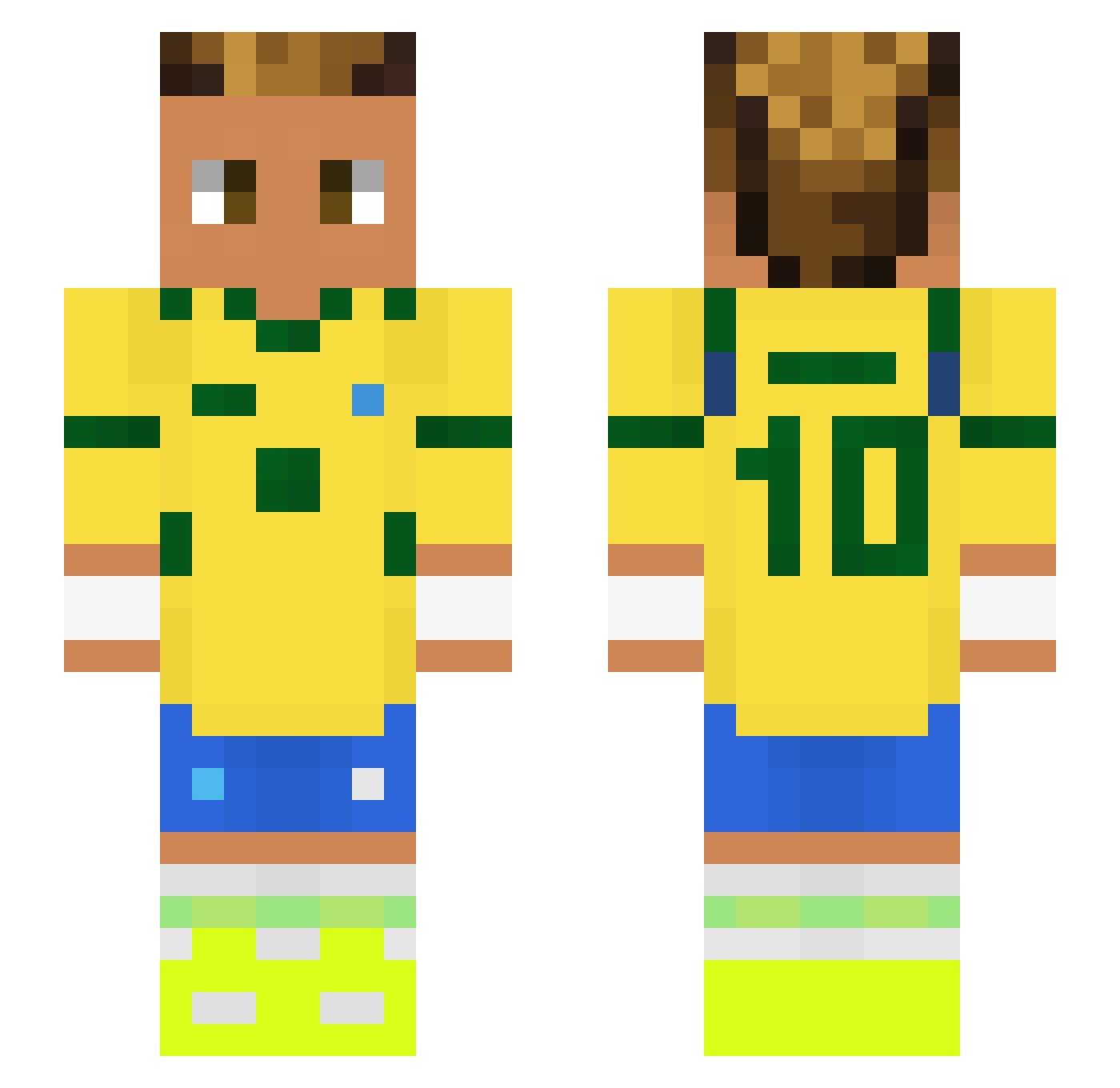 Judv Minecraft skin, front and back view
