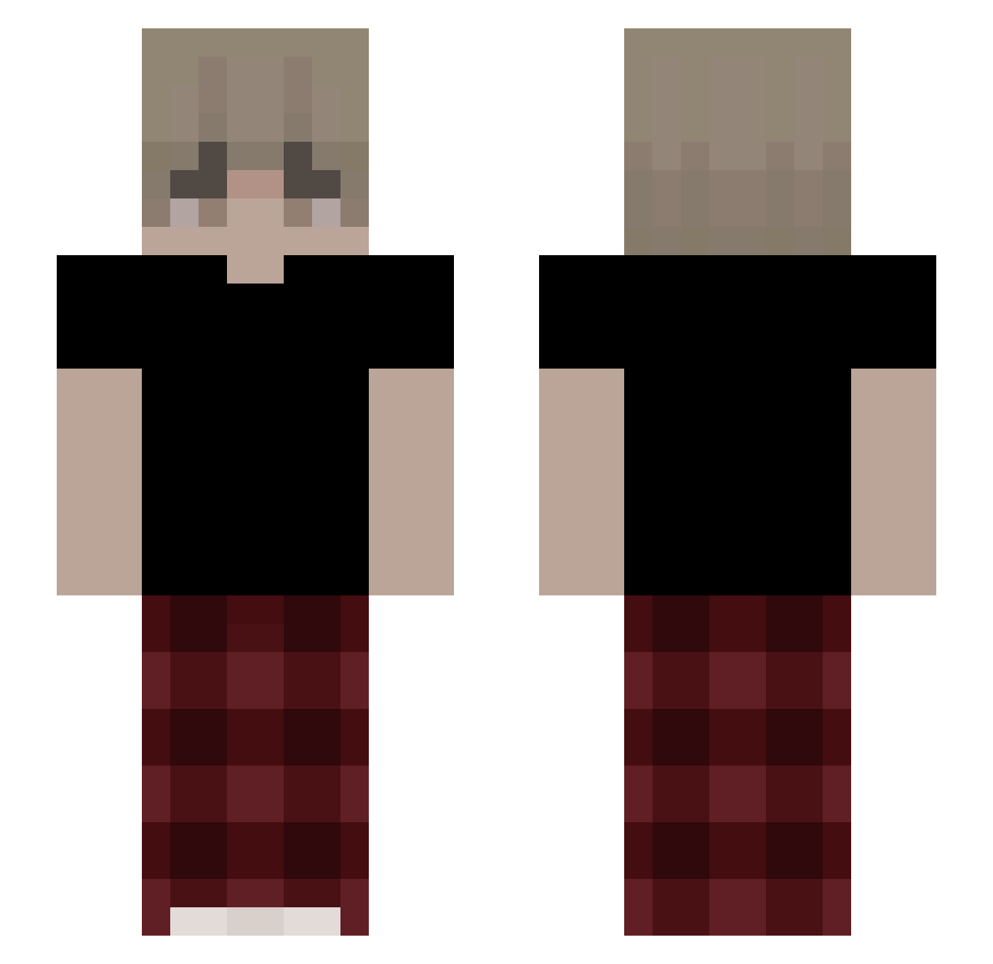 Trentje Minecraft skin, front and back view