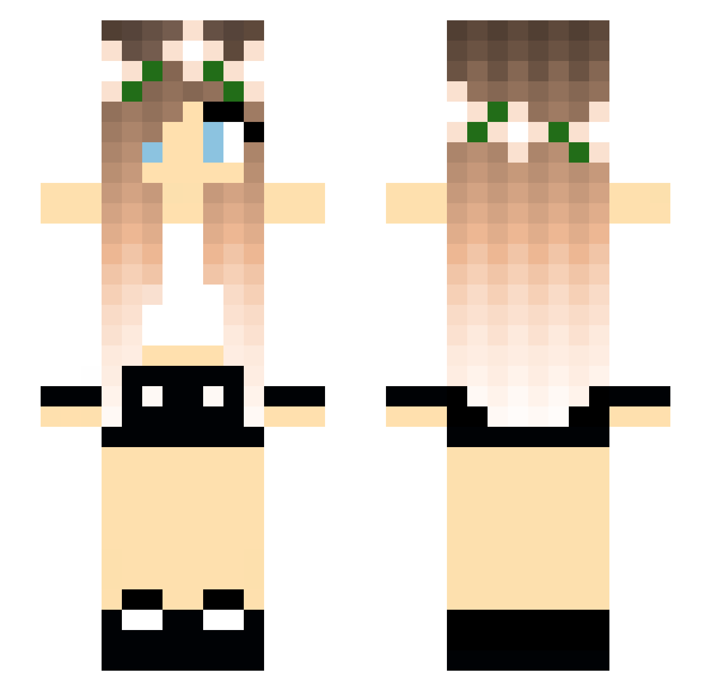 Selestina Minecraft skin, front and back view