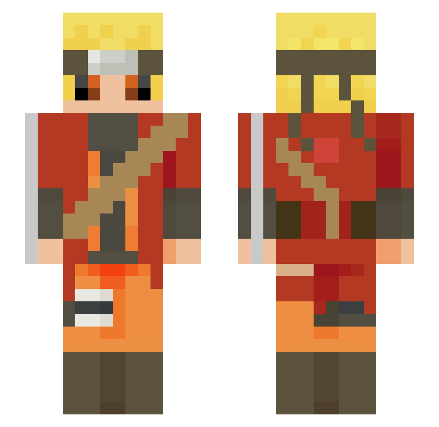 HuubH Minecraft skin, front and back view