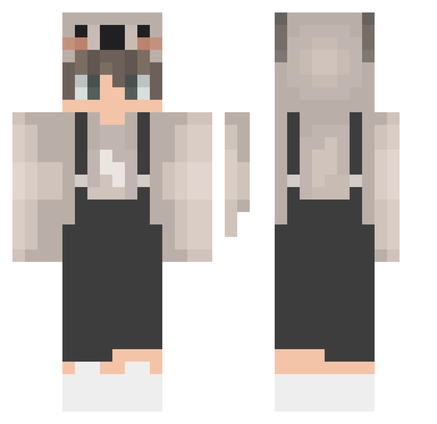 Koaliita Minecraft skin, front and back view