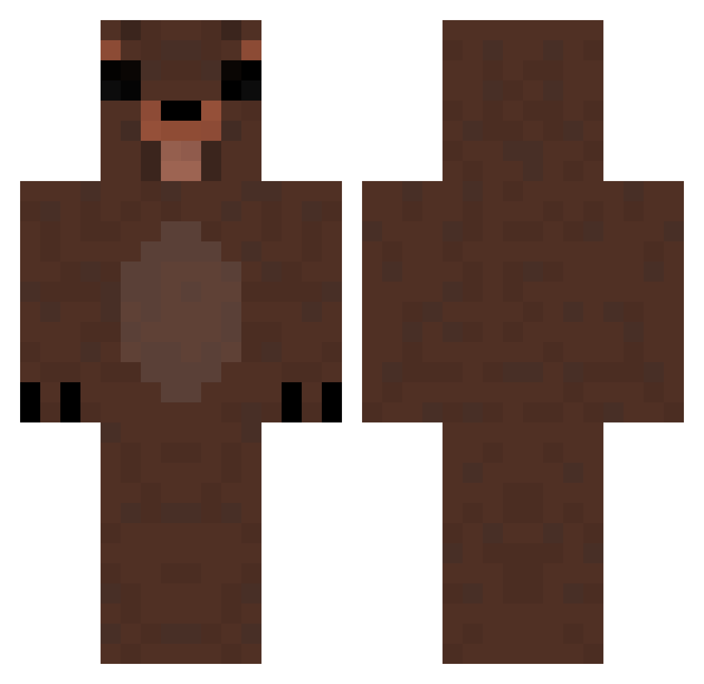 Spacious Minecraft skin, front and back view