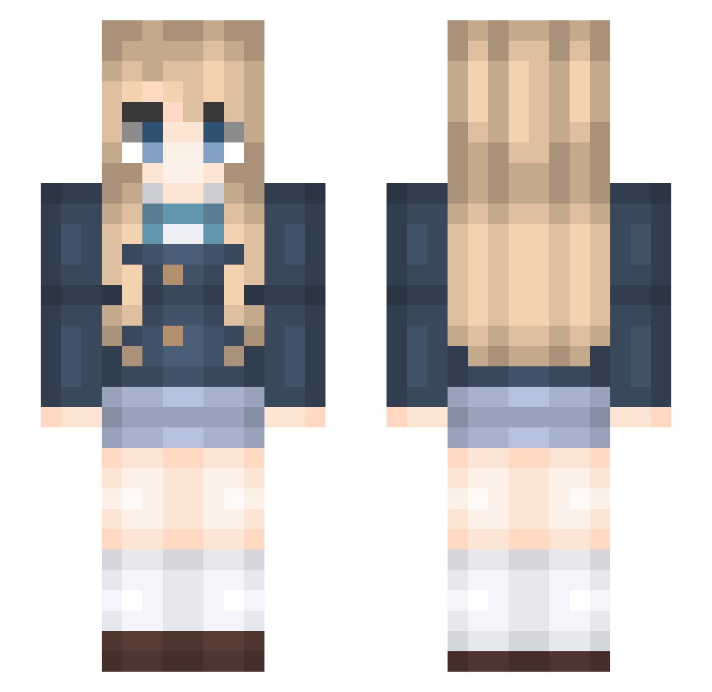 MugiBestGirl Minecraft skin, front and back view