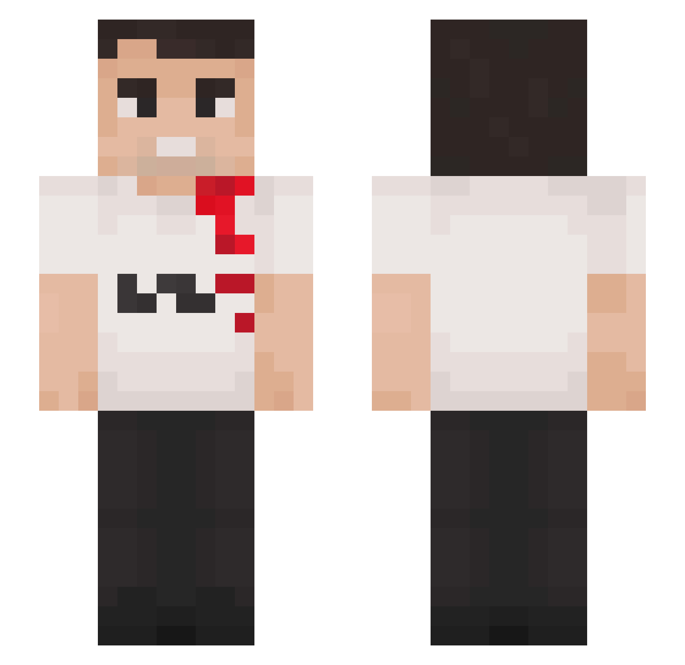 PoppinKirk30s Minecraft skin, front and back view