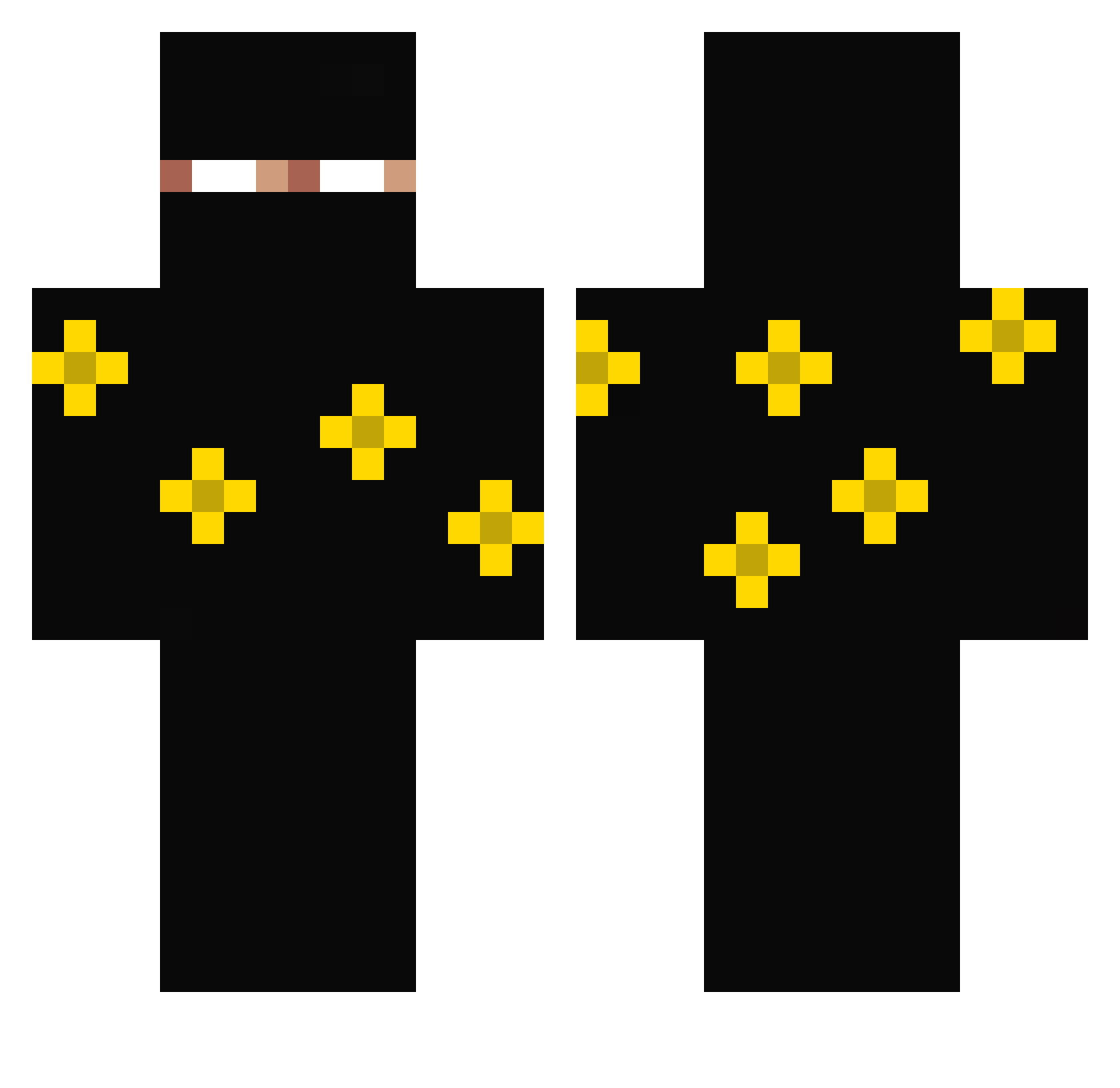 saicks Minecraft skin, front and back view