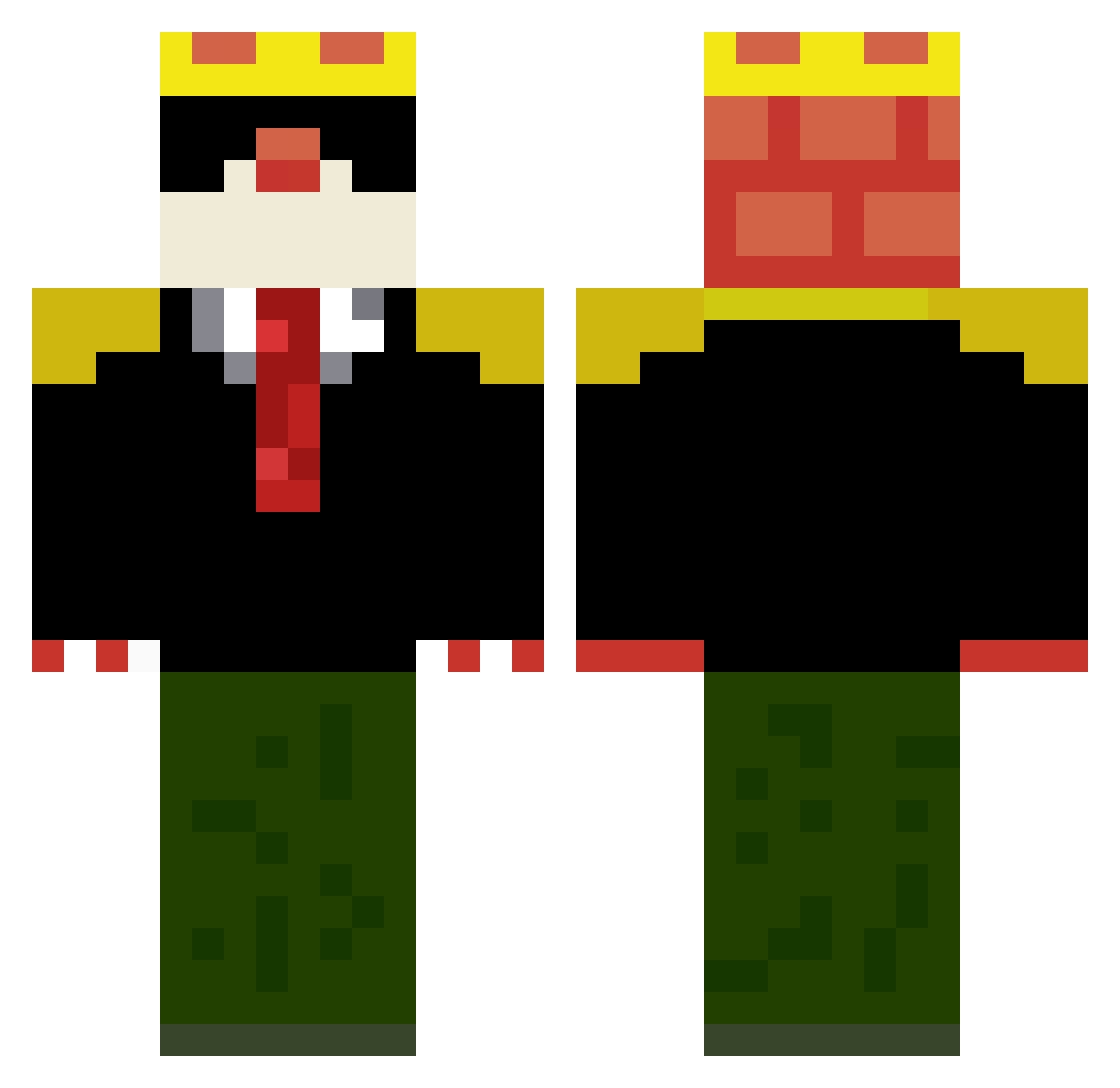 Luchixot Minecraft skin, front and back view