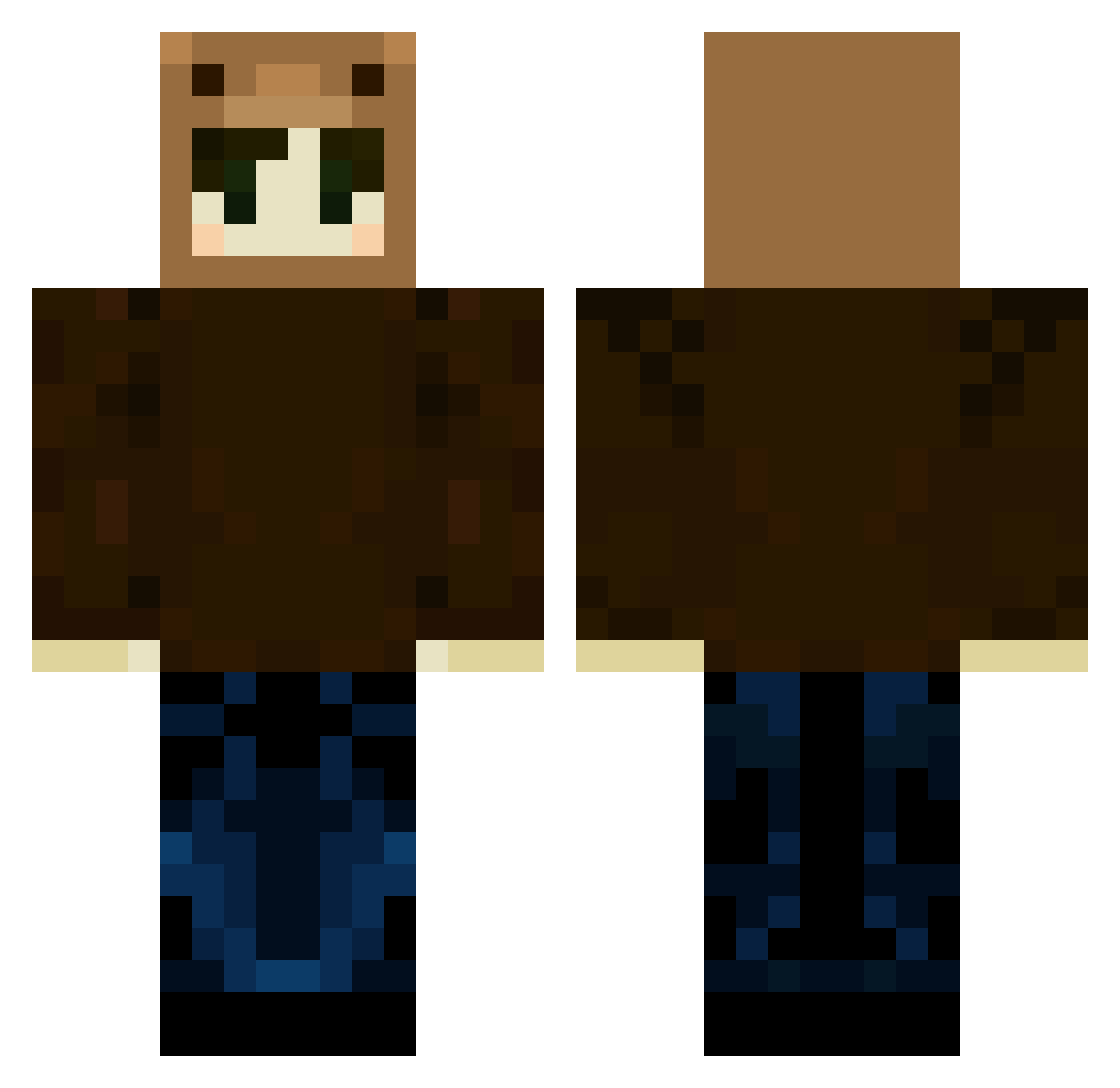 Hemoptysis Minecraft skin, front and back view