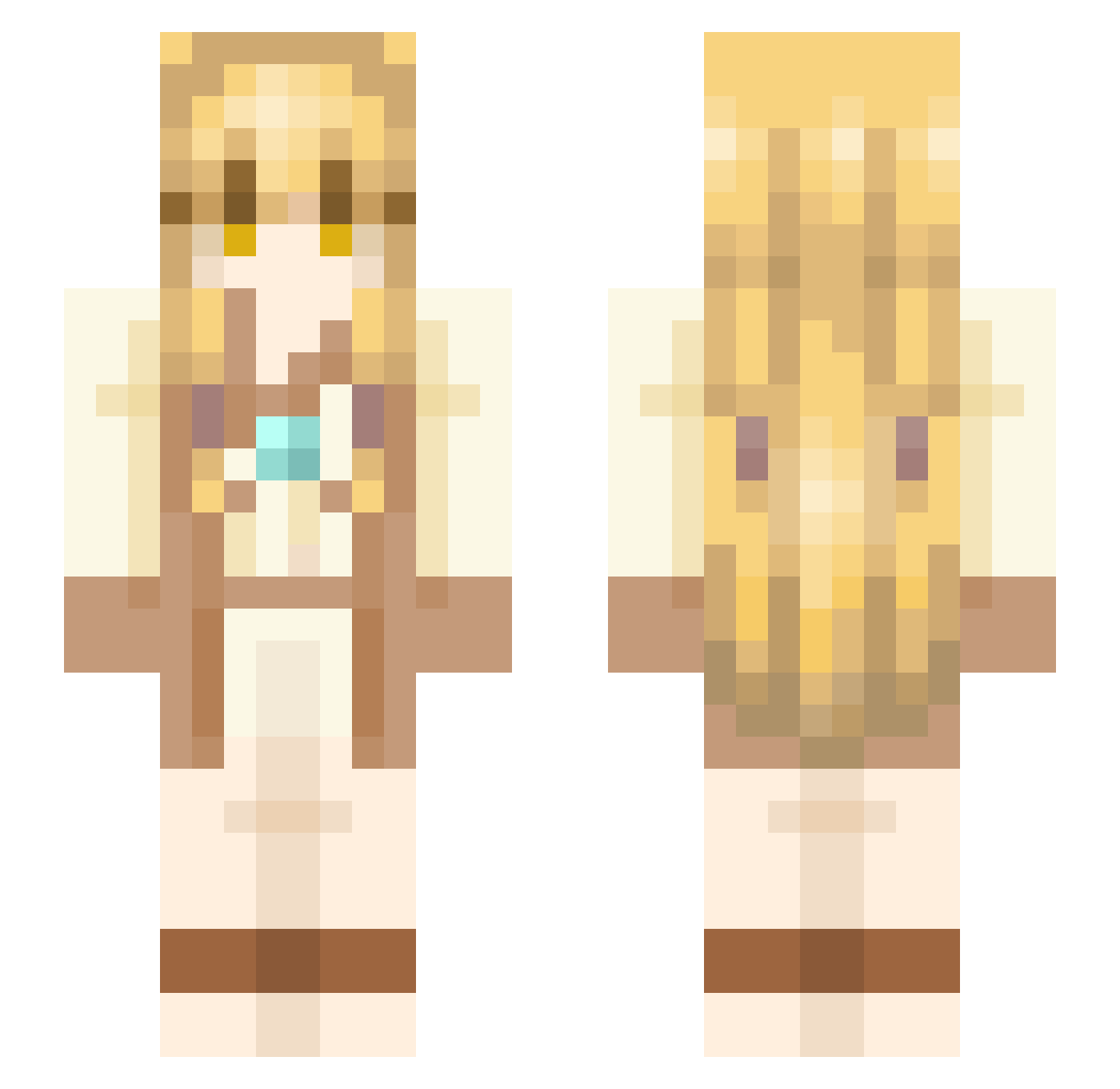 Maryamera Minecraft skin, front and back view