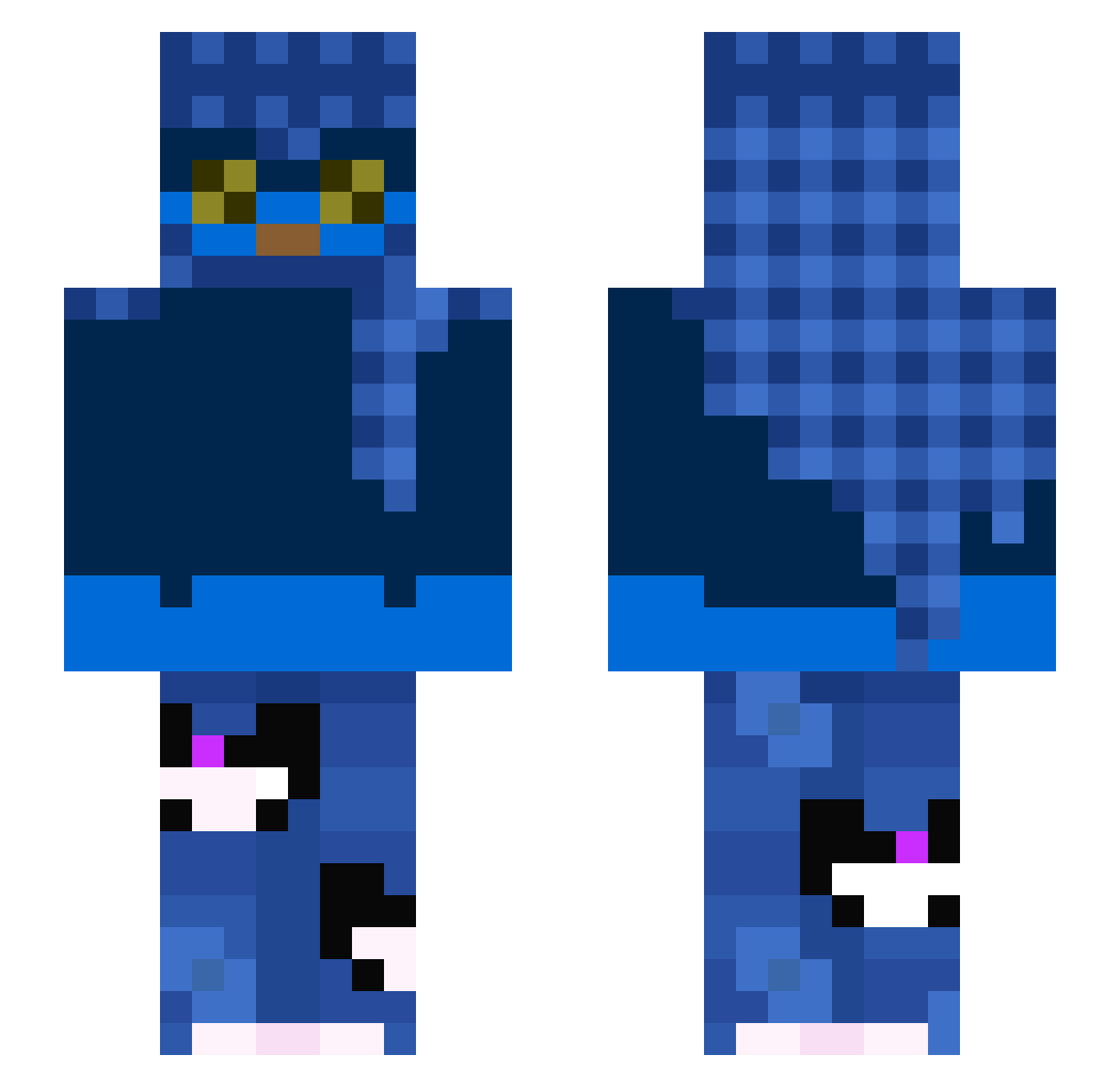 Survss Minecraft skin, front and back view