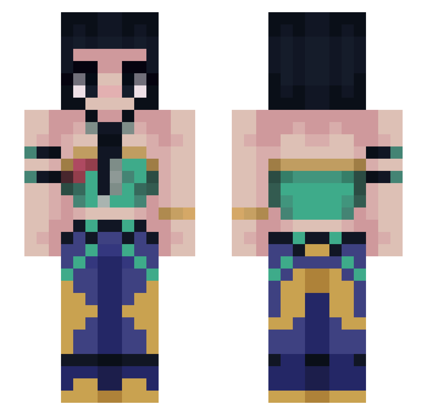 ScottOutsider Minecraft skin, front and back view