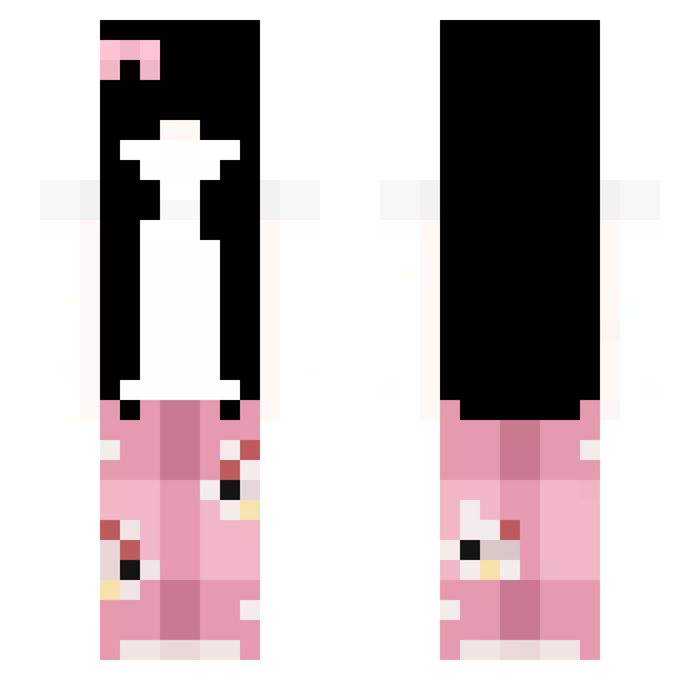 Aglossia Minecraft skin, front and back view
