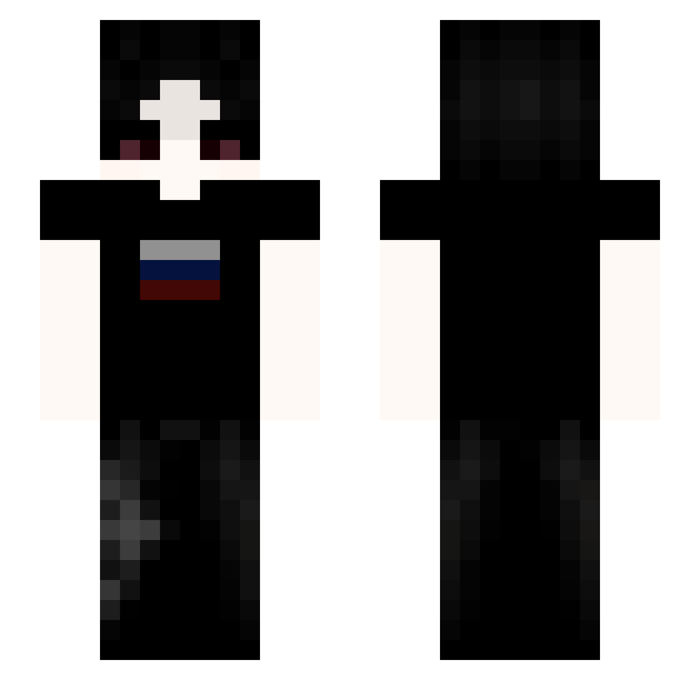 STARVELINGS Minecraft skin, front and back view