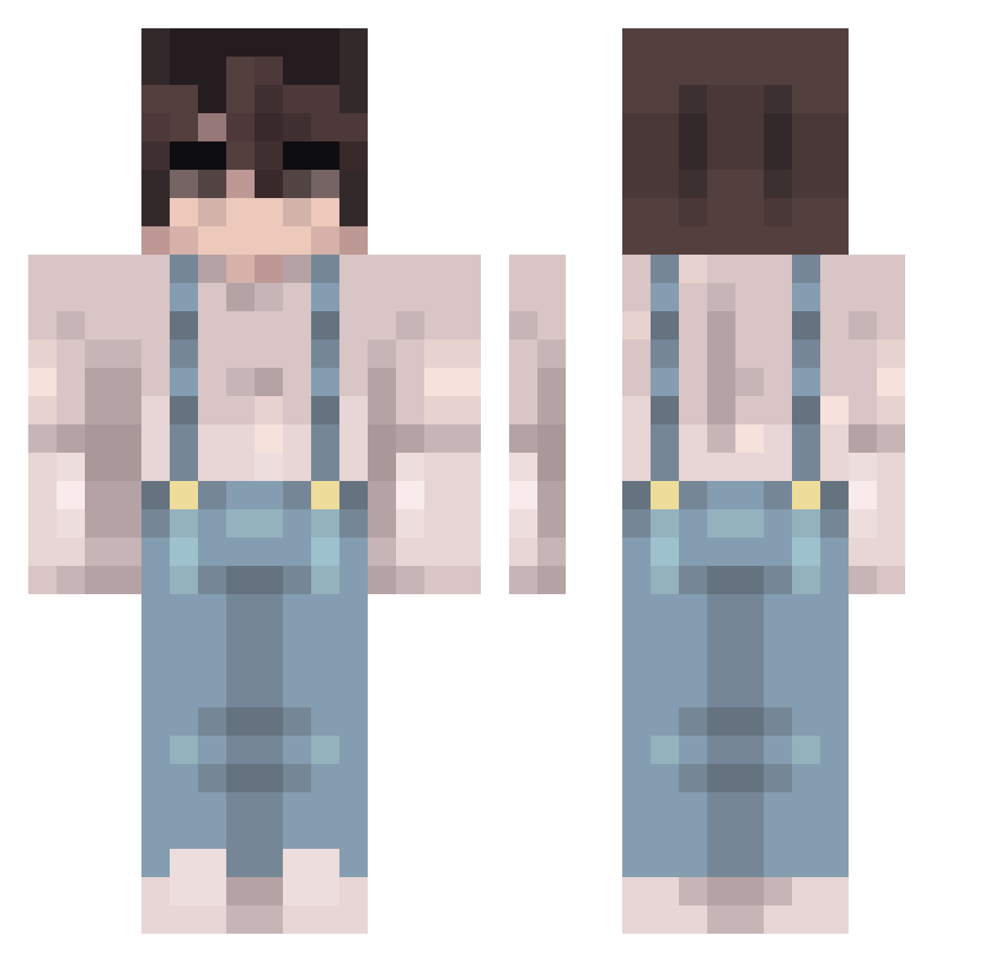 zRaivaC Minecraft skin, front and back view