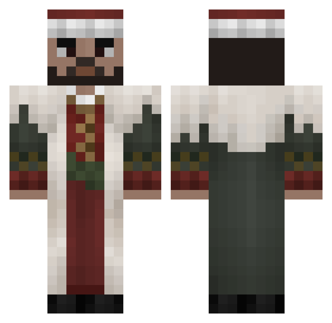 SultanDelCoito Minecraft skin, front and back view