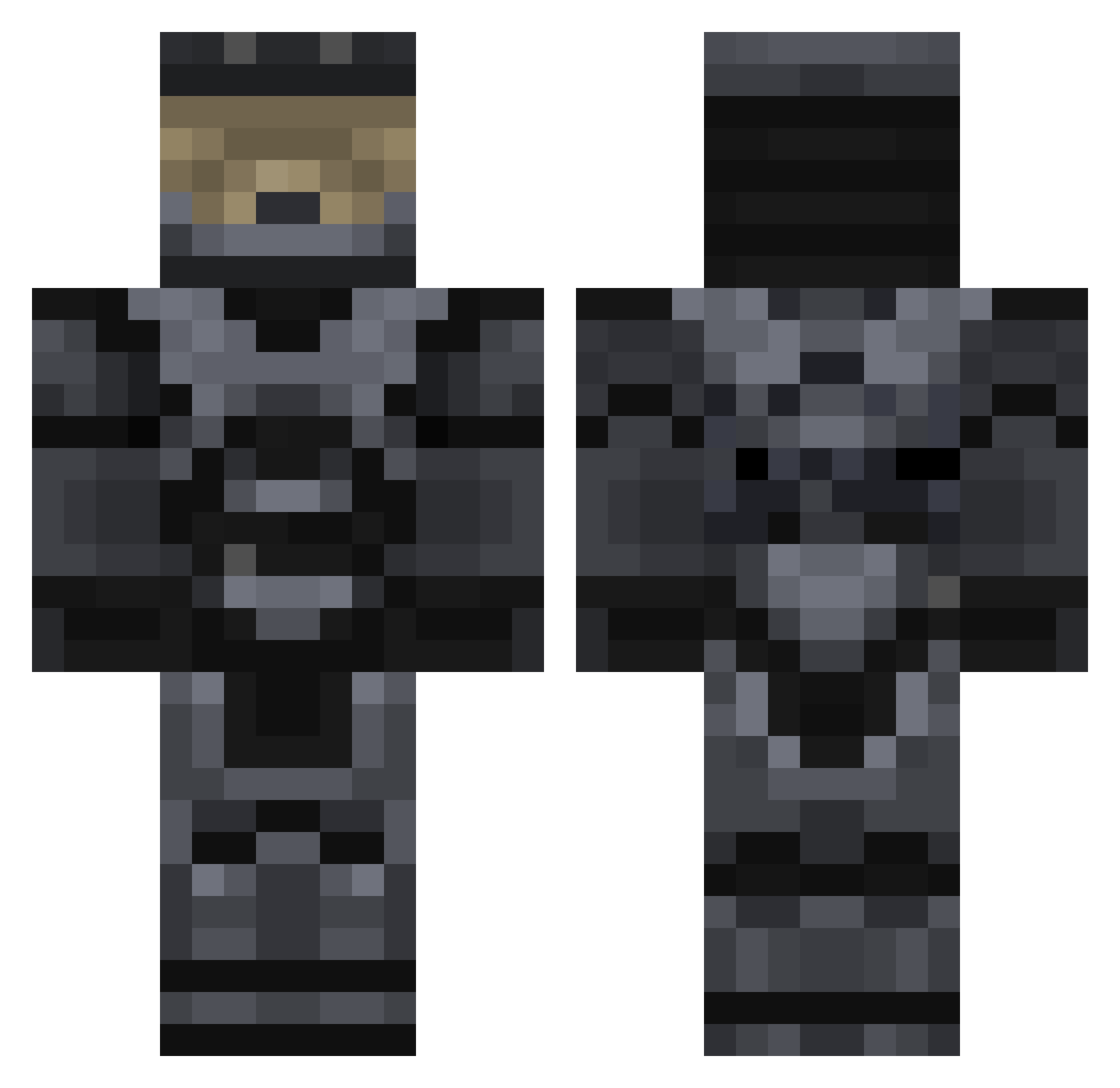 Vhinen Minecraft skin, front and back view