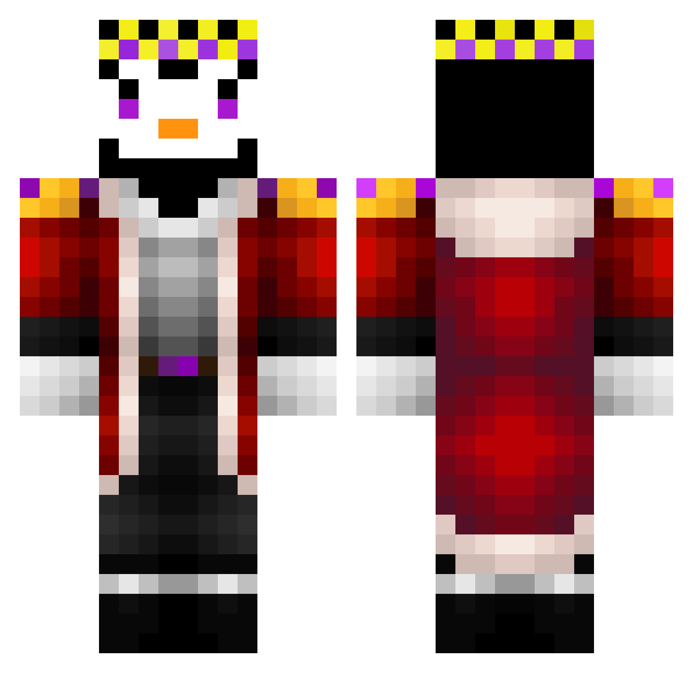 tqnnis Minecraft skin, front and back view