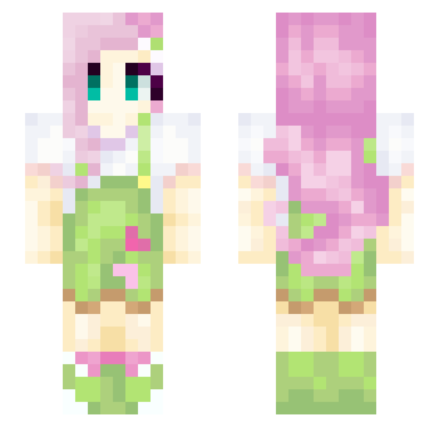 P1eceOfHam Minecraft skin, front and back view
