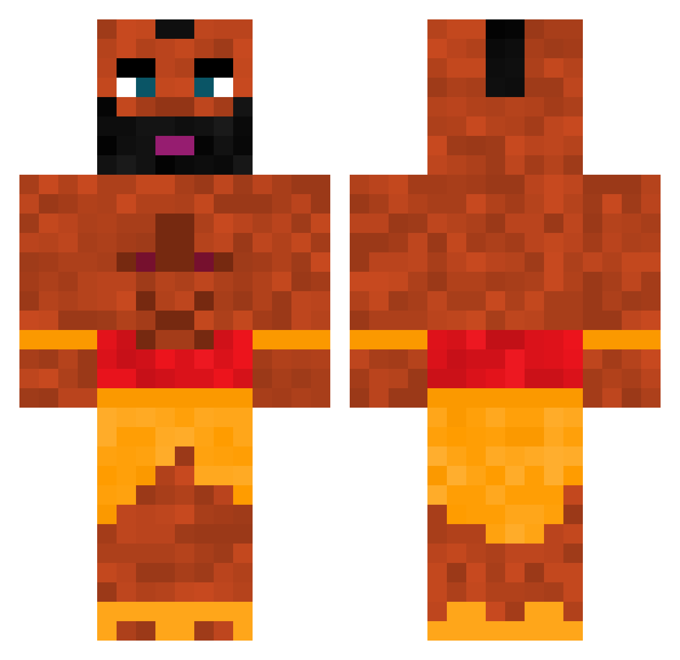 XsweaRpieX Minecraft skin, front and back view