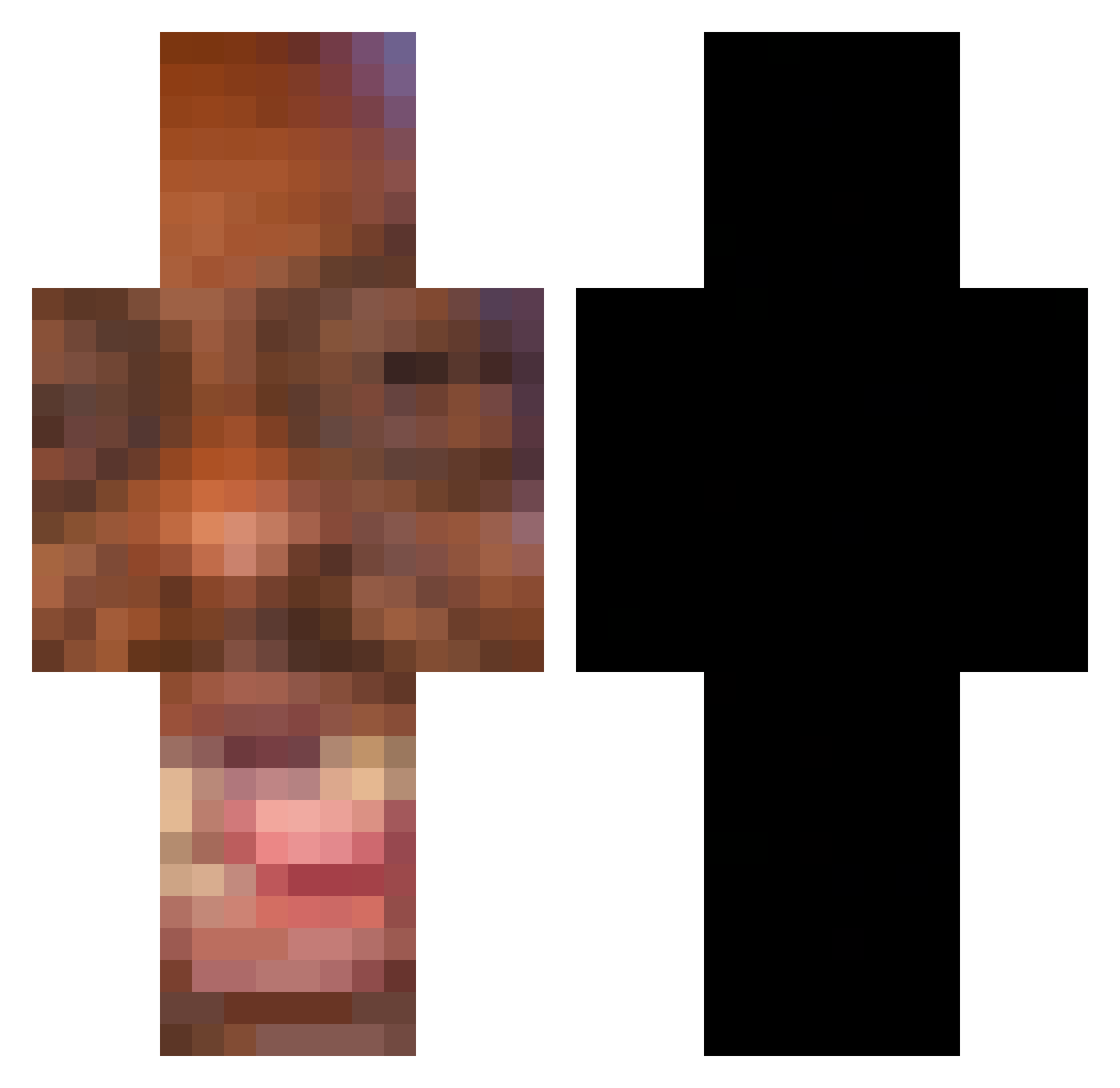 WantSomeJuice Minecraft skin, front and back view