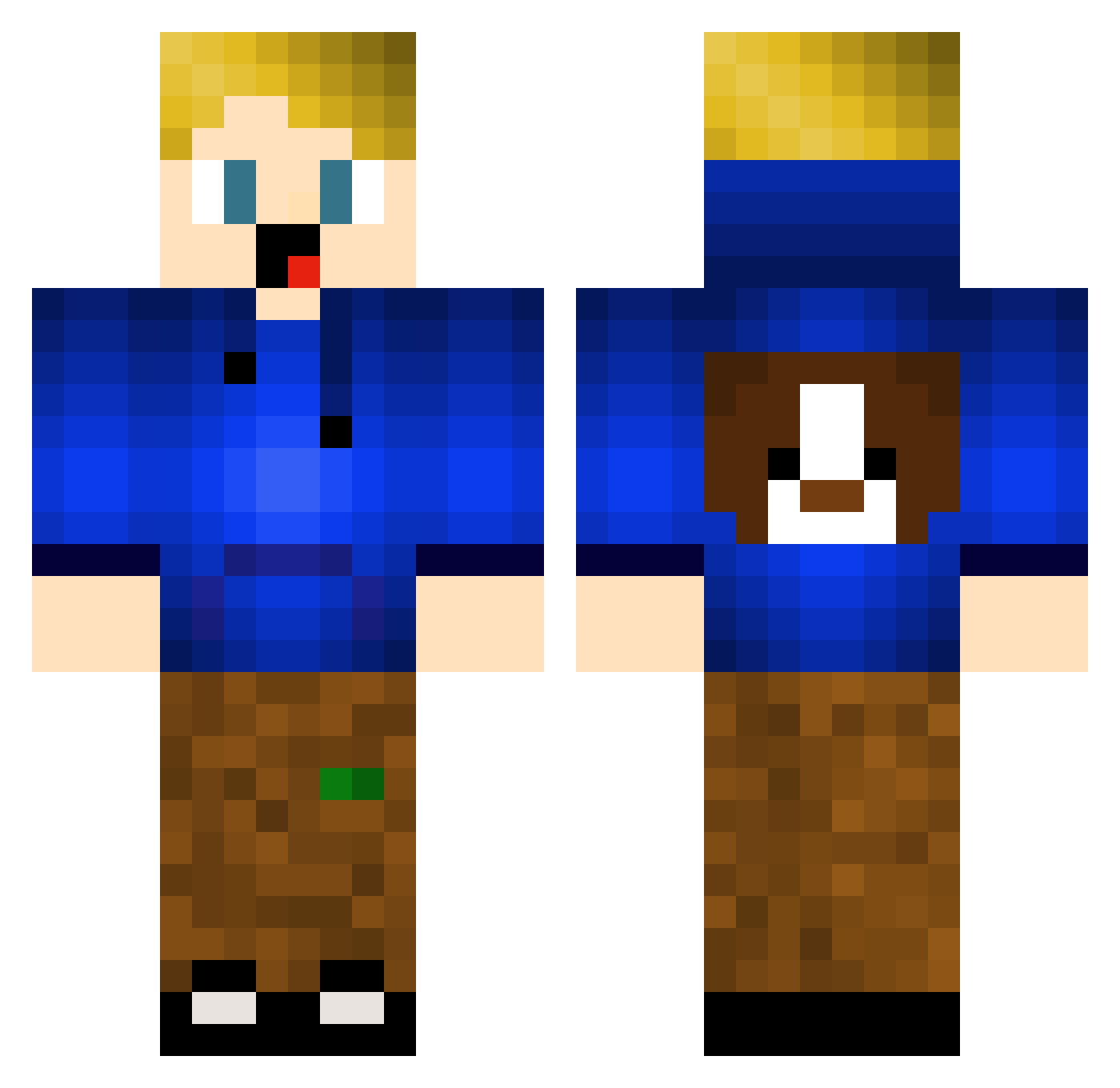 einsJoshi Minecraft skin, front and back view
