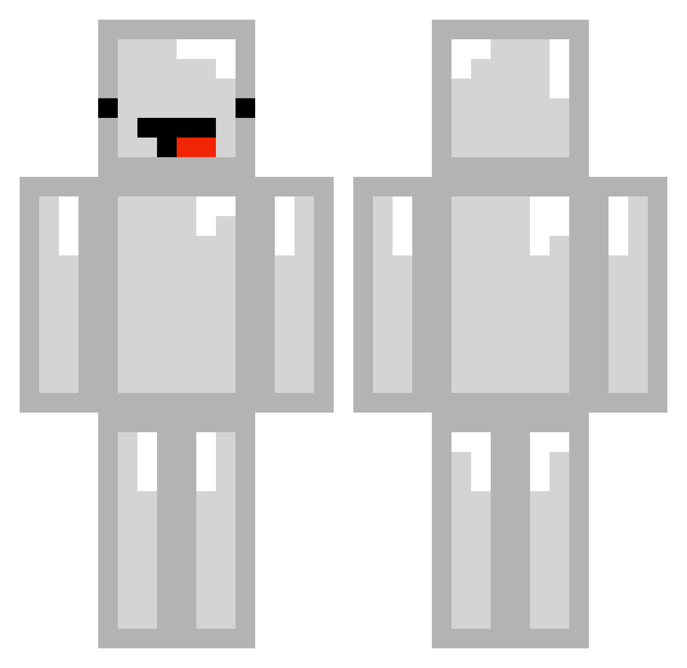 Silverhead4567 Minecraft skin, front and back view
