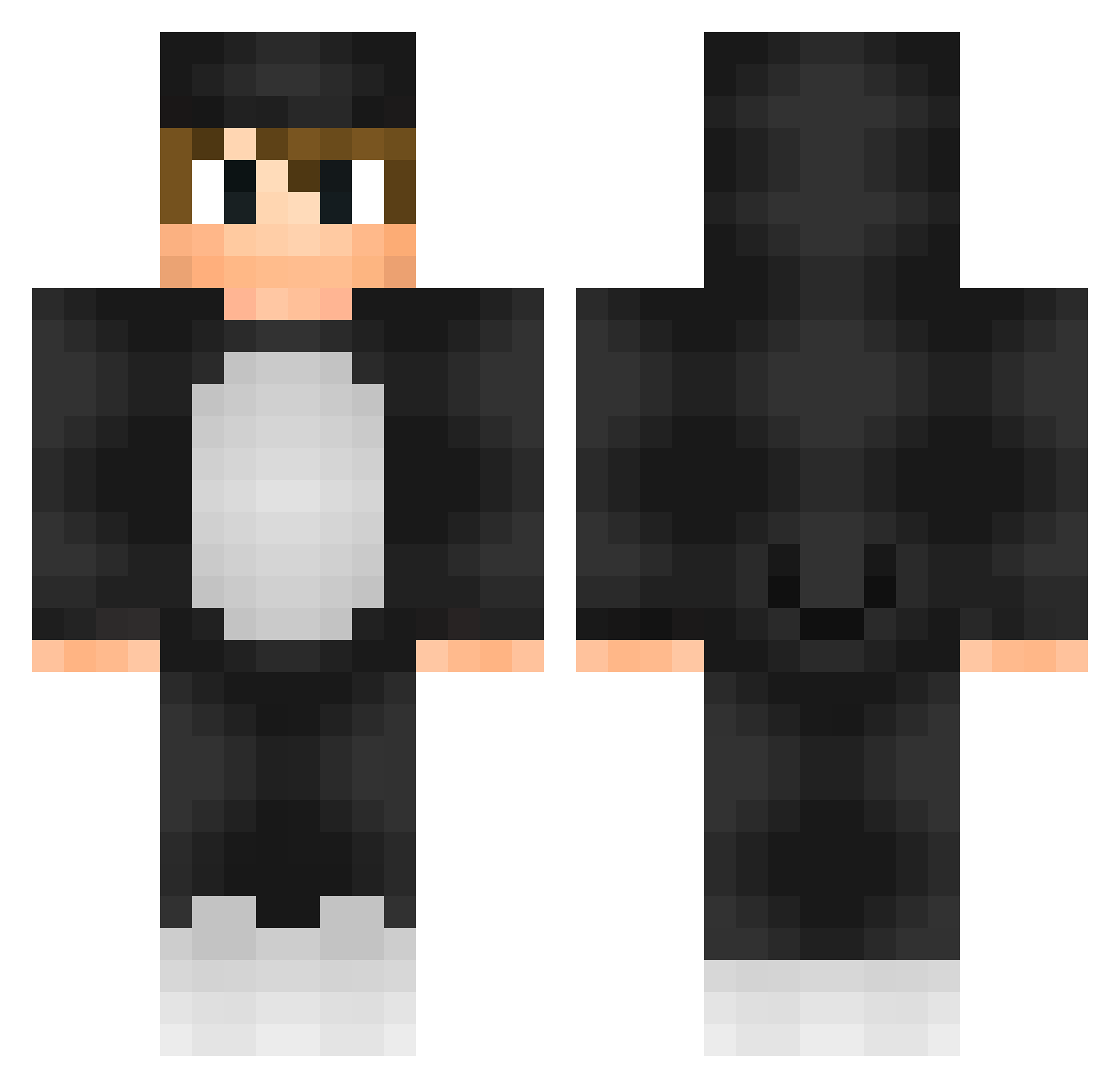 Ohhnackel Minecraft skin, front and back view