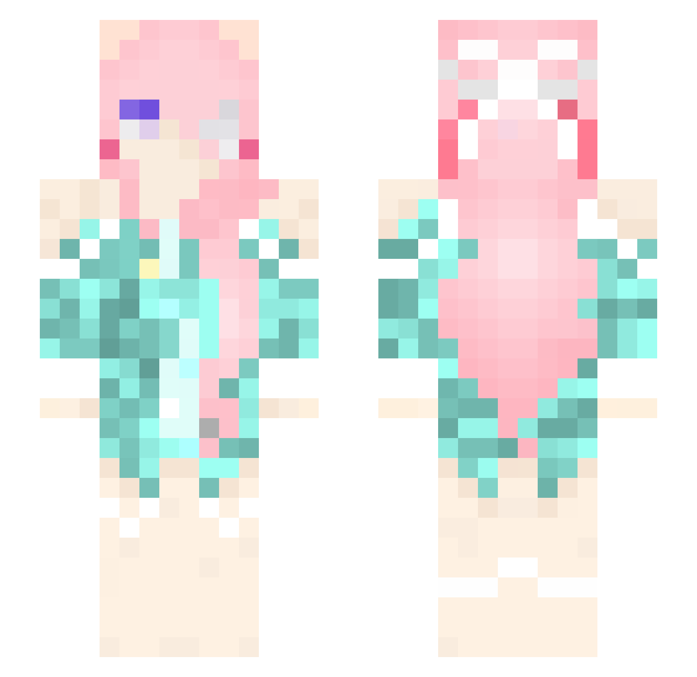 Sookie Minecraft skin, front and back view