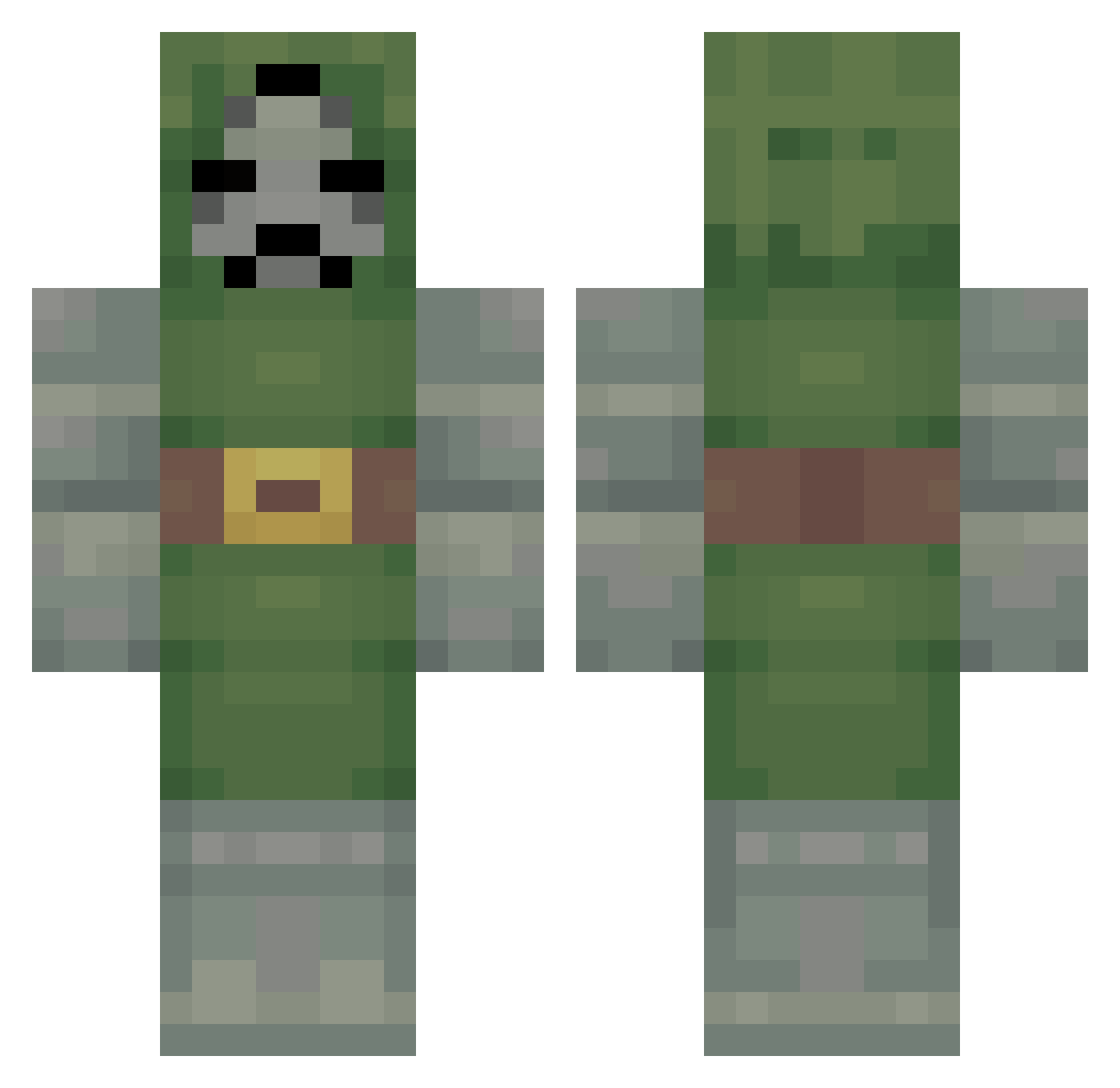 BadgerWarrior42 Minecraft skin, front and back view