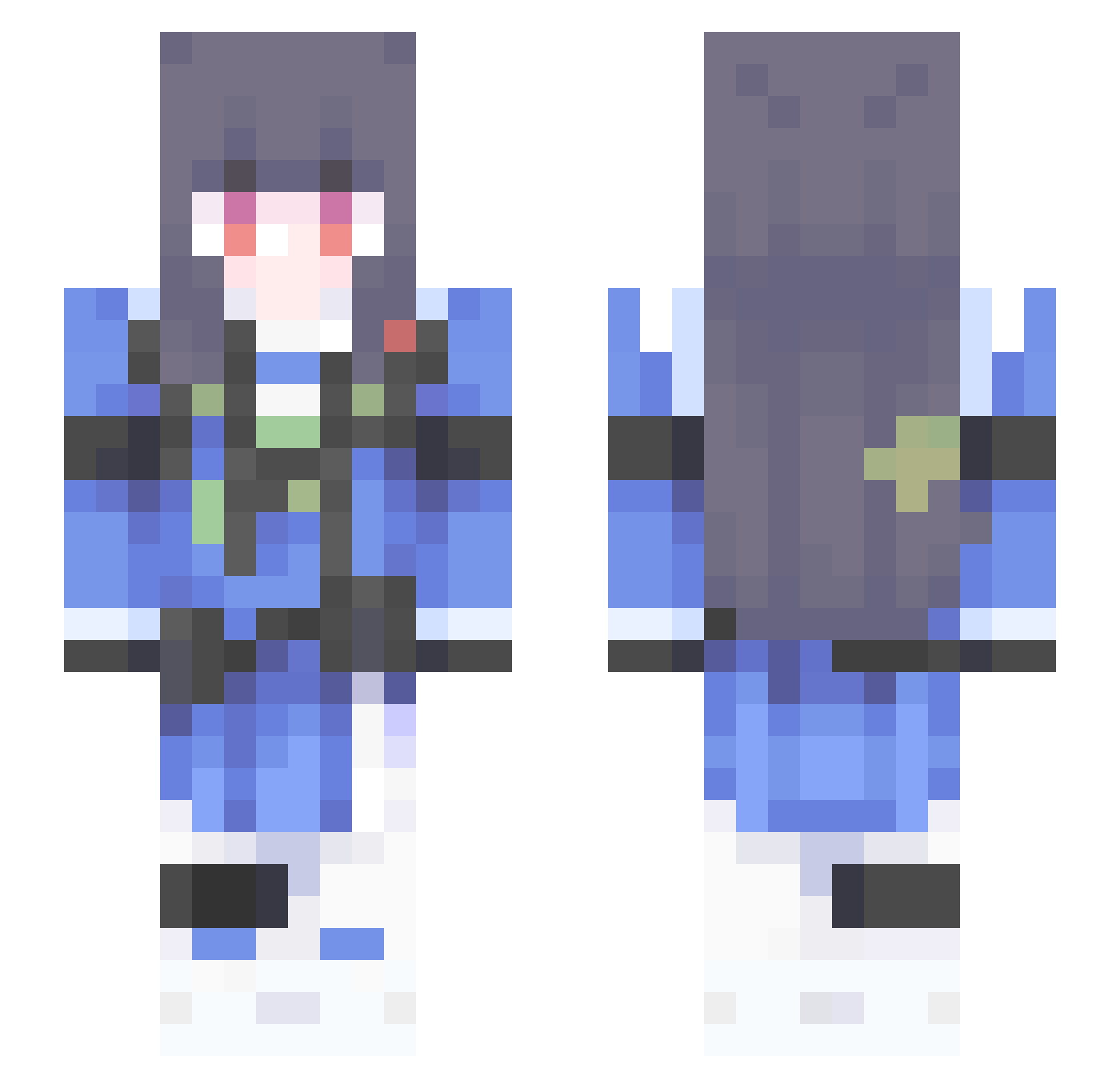 Xiaoze007 Minecraft skin, front and back view
