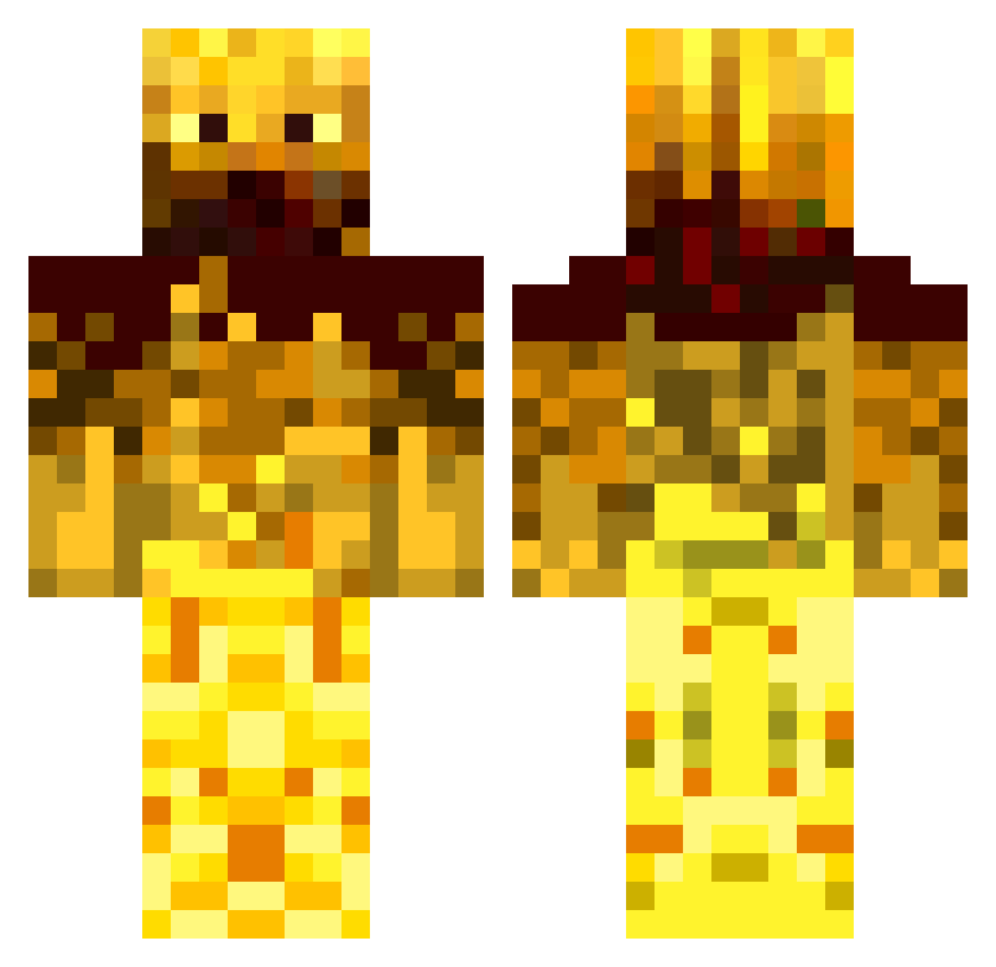 BlazeKing03 Minecraft skin, front and back view
