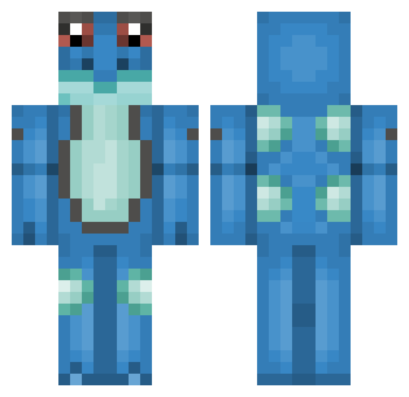 SaikoBohnes Minecraft skin, front and back view