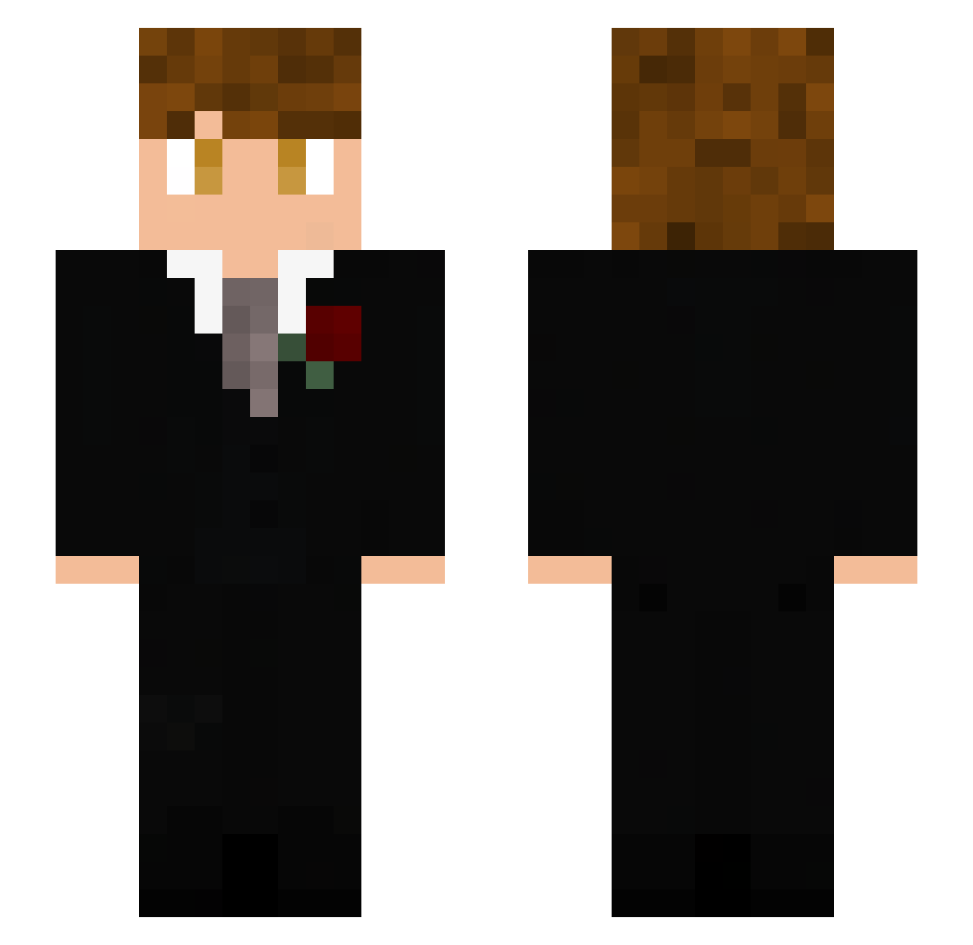 Favm Minecraft skin, front and back view