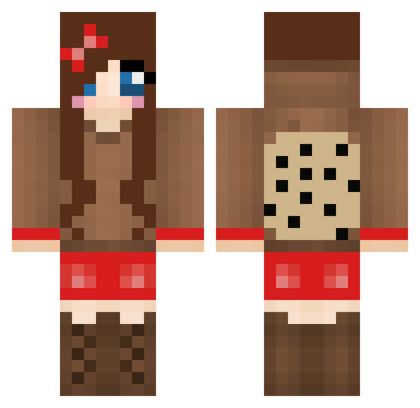 Zapping Minecraft skin, front and back view