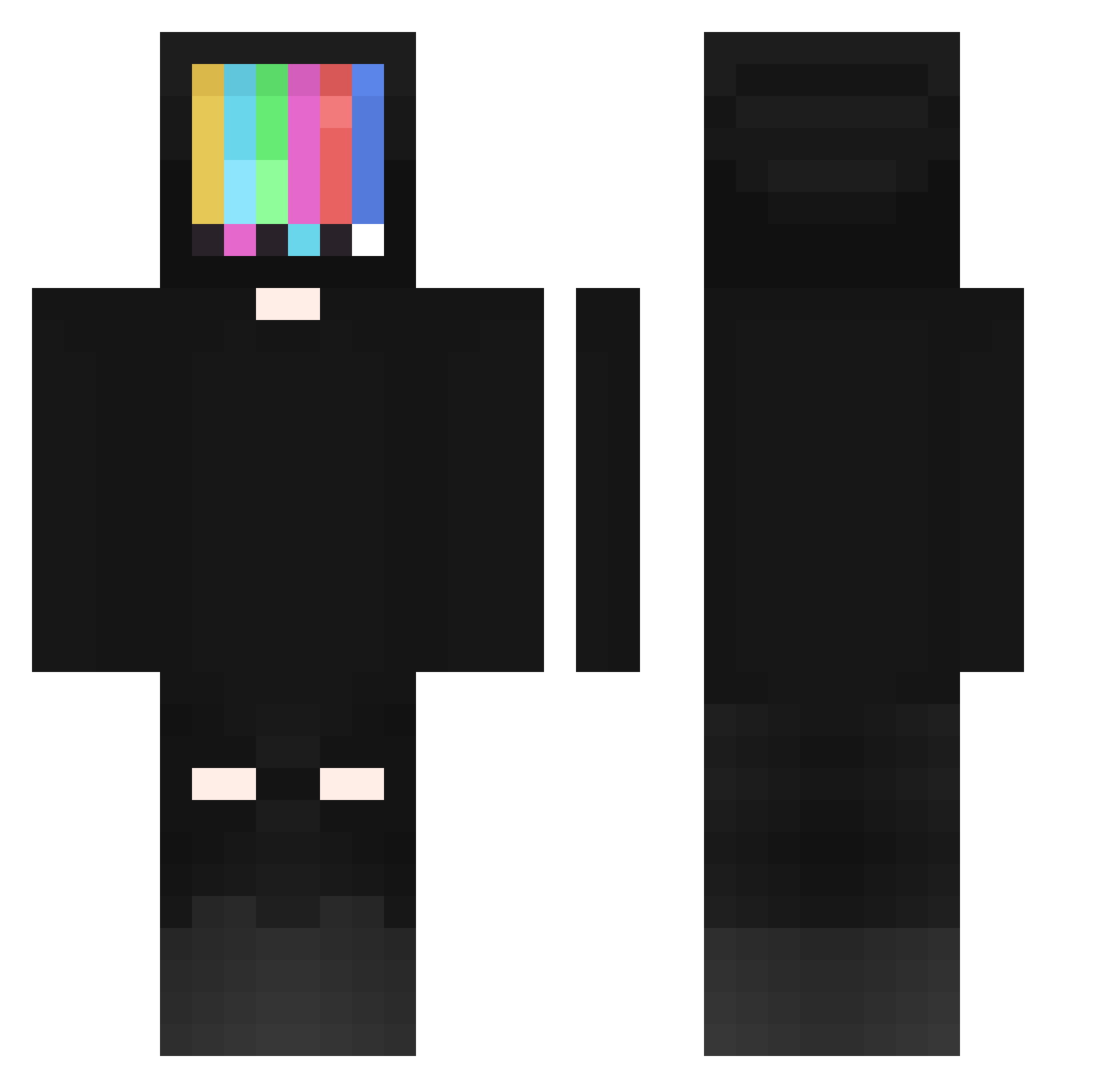 HicchyHicch Minecraft skin, front and back view