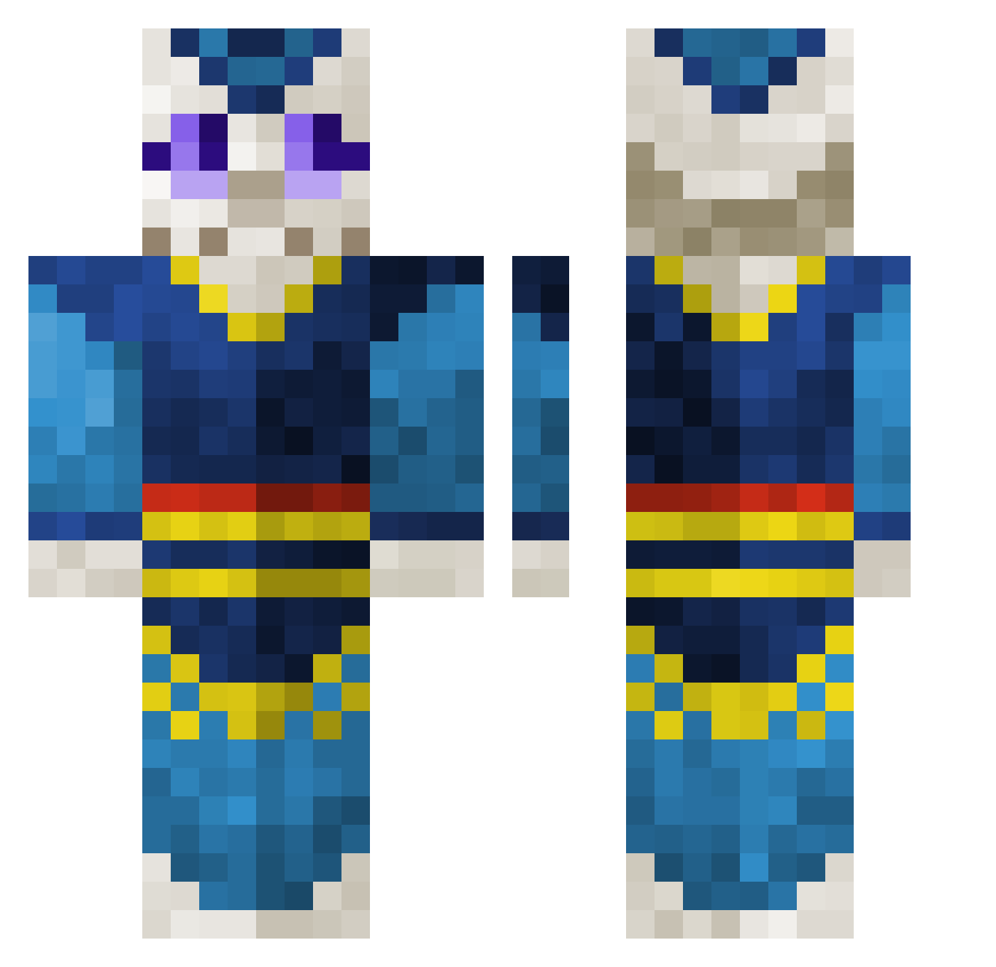 JoacraftDibujo06 Minecraft skin, front and back view