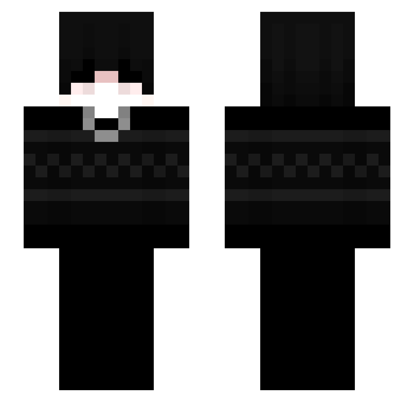 Shioshishio Minecraft skin, front and back view