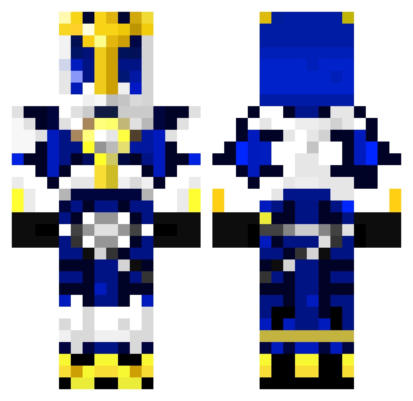 RynnBW Minecraft skin, front and back view