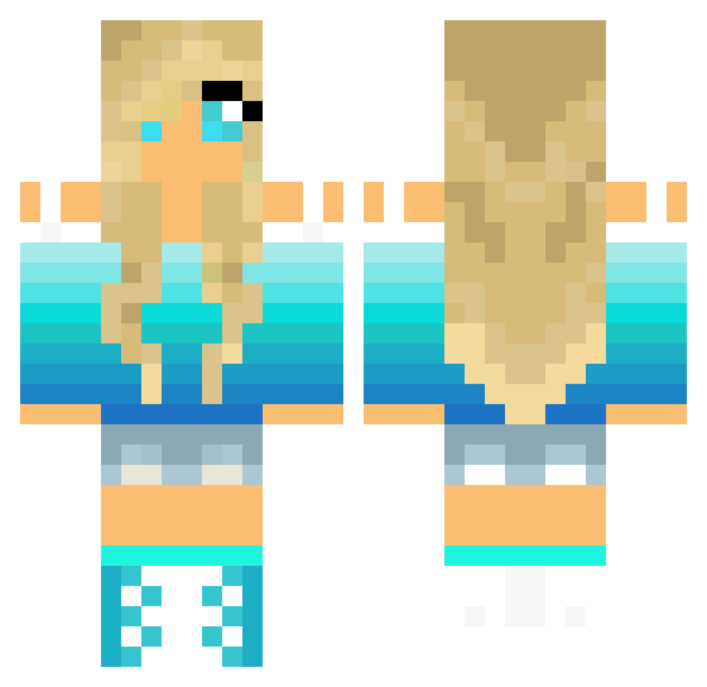 Girlfriend Minecraft skin, front and back view