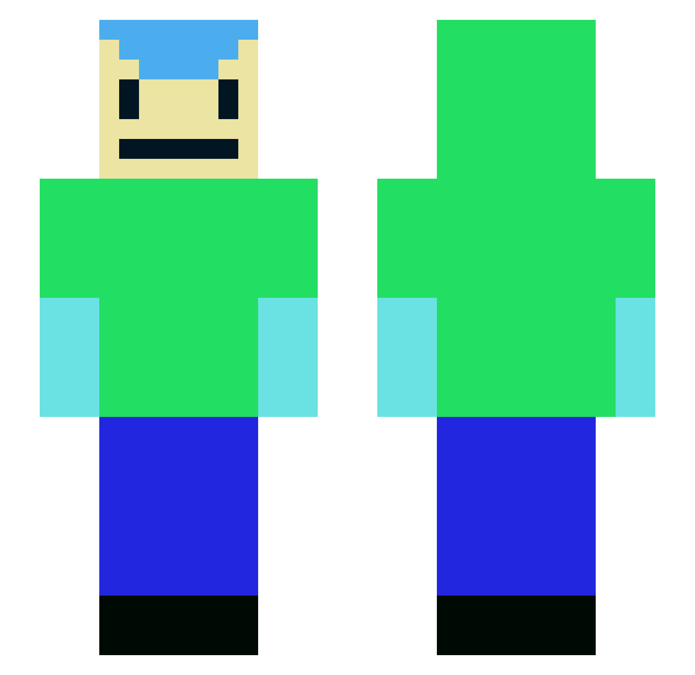 SmartCoyote819 Minecraft skin, front and back view