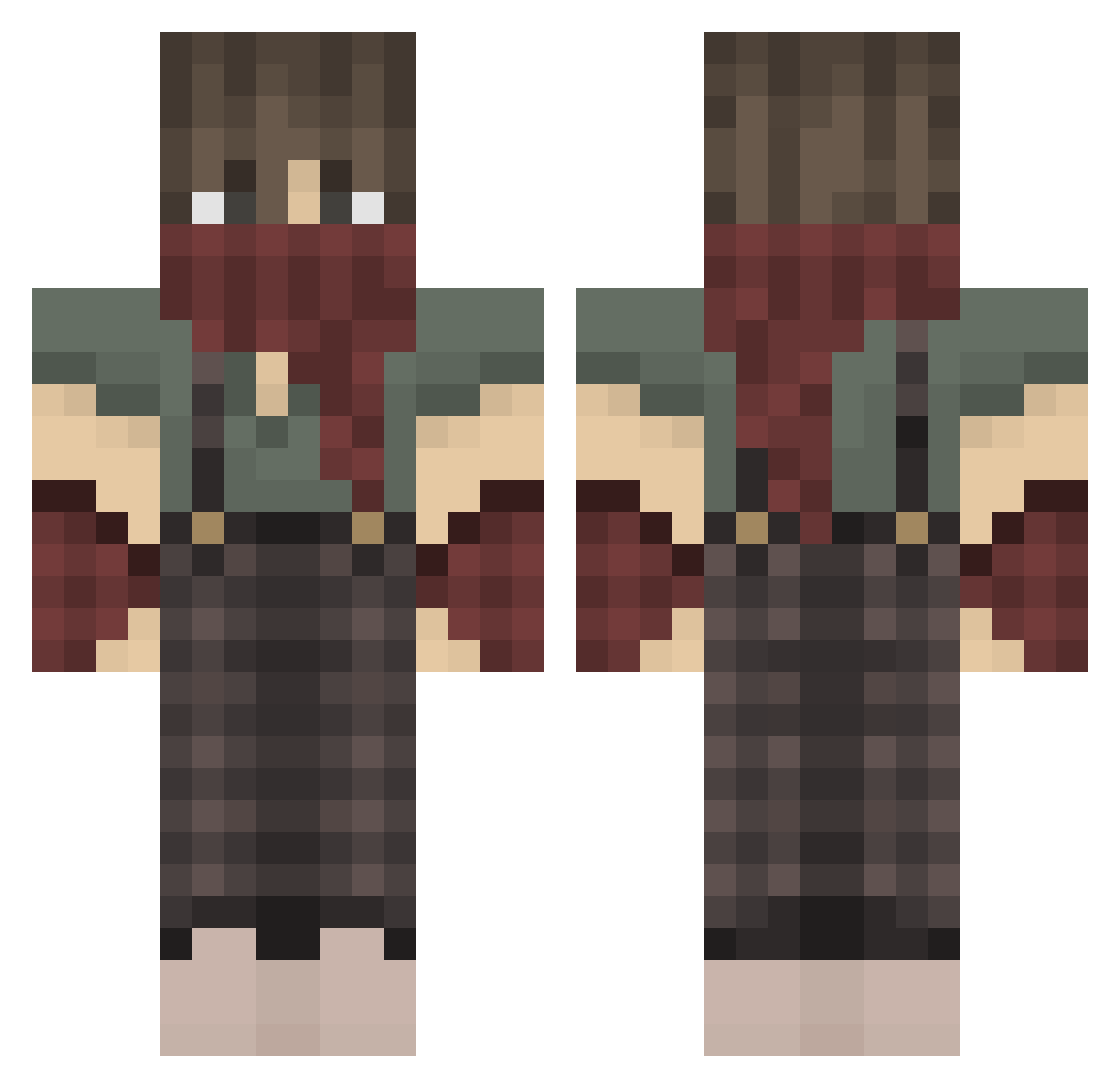 qMREp Minecraft skin, front and back view
