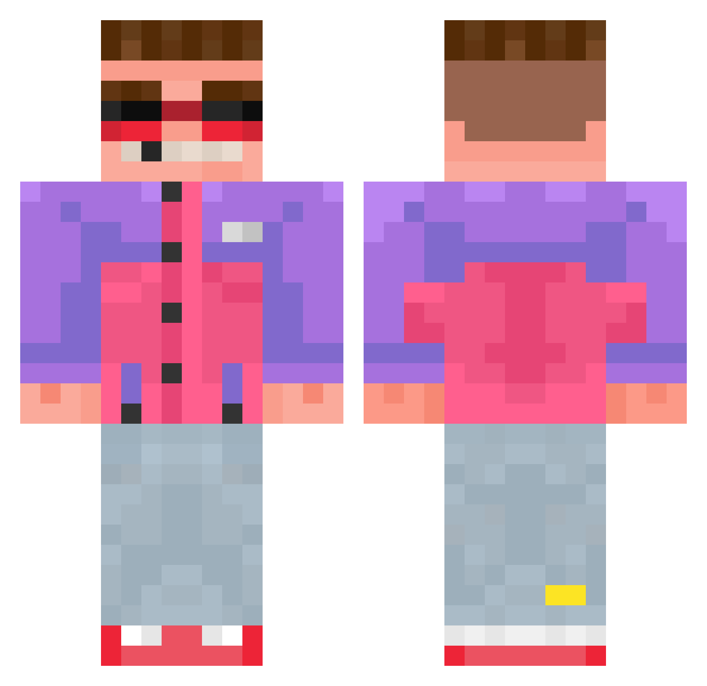 ShinyFinneon Minecraft skin, front and back view