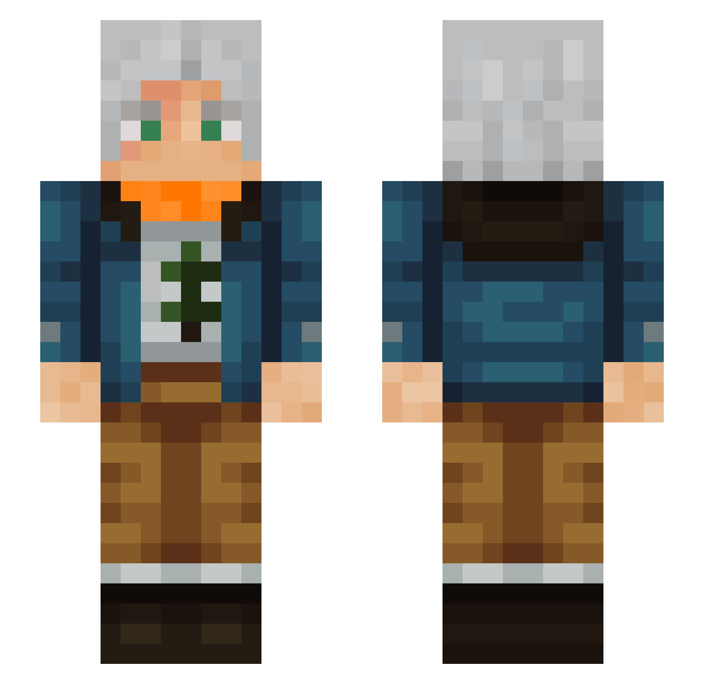 SimpleDomain Minecraft skin, front and back view