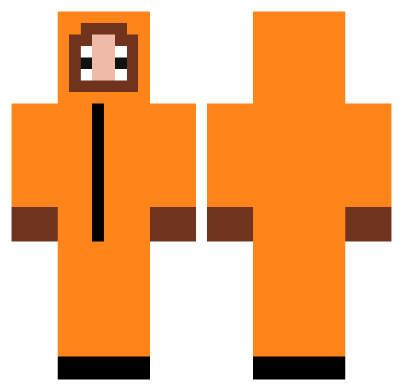 NewYards Minecraft skin, front and back view