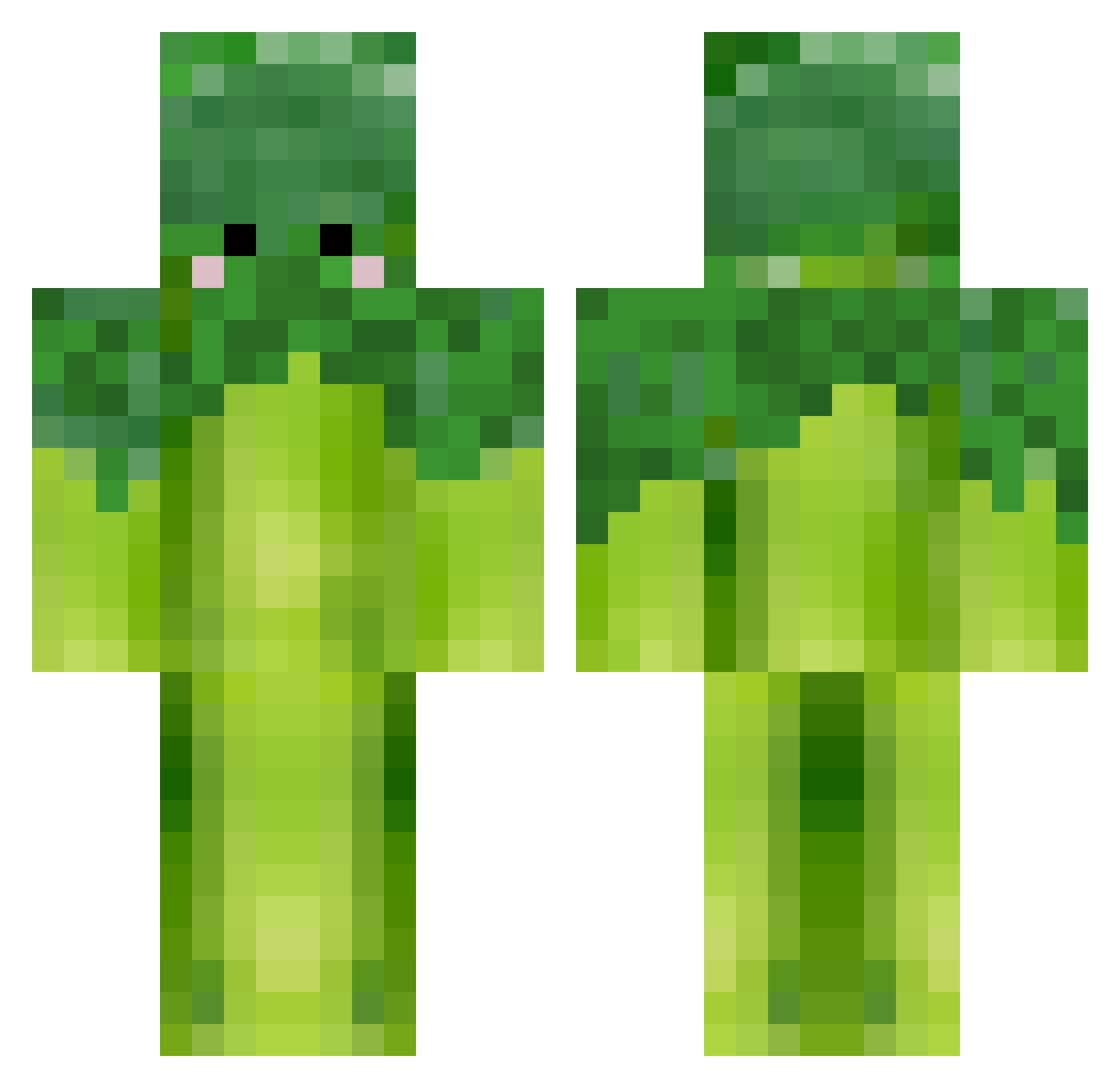 CrackyDacky Minecraft skin, front and back view