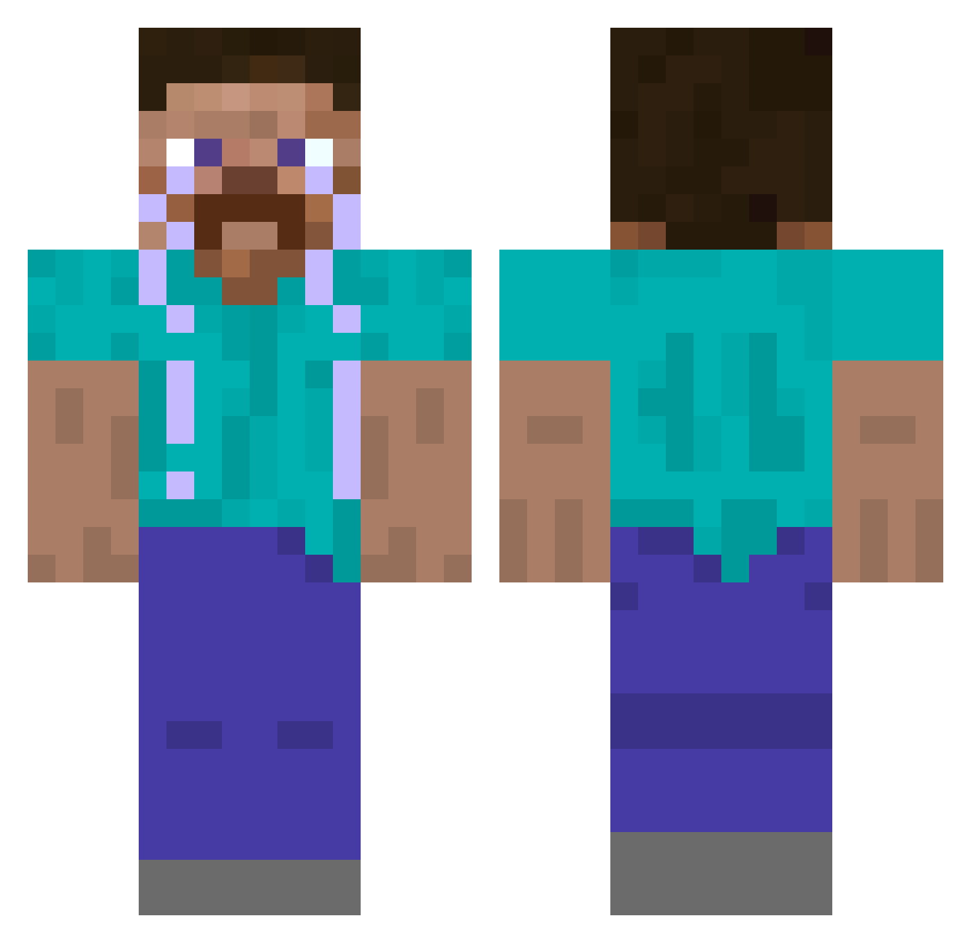 1111ms Minecraft skin, front and back view