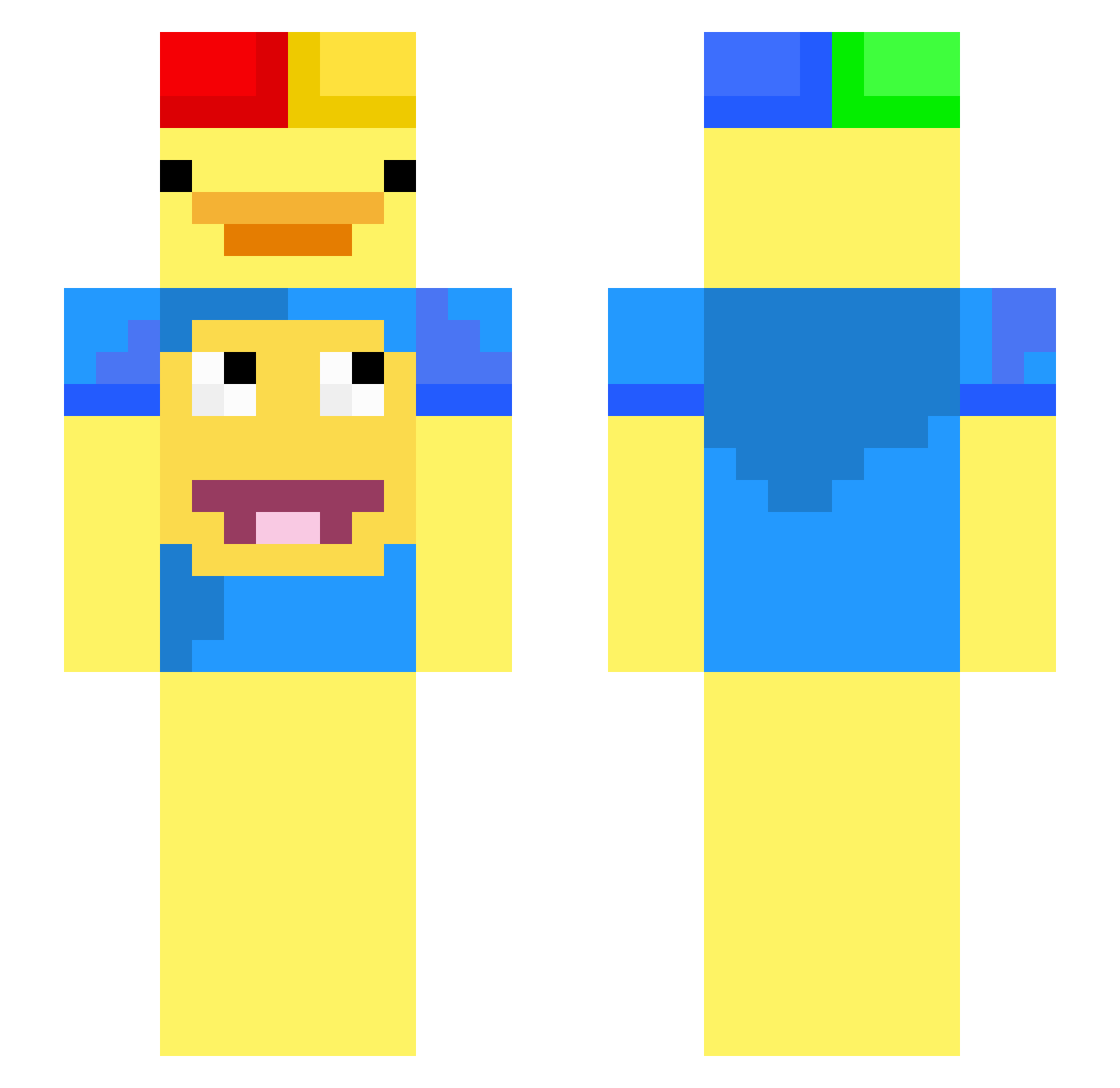 tungtung_sahur2 Minecraft skin, front and back view