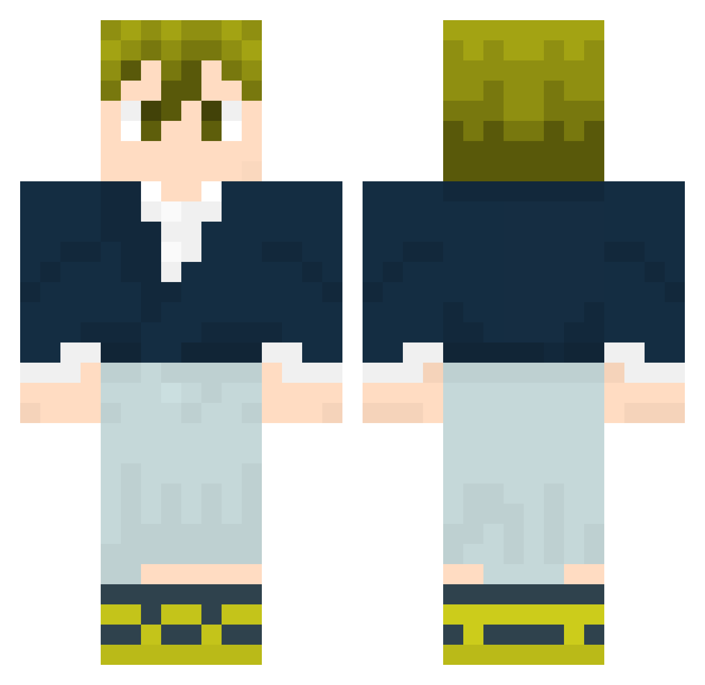Runapio Minecraft skin, front and back view